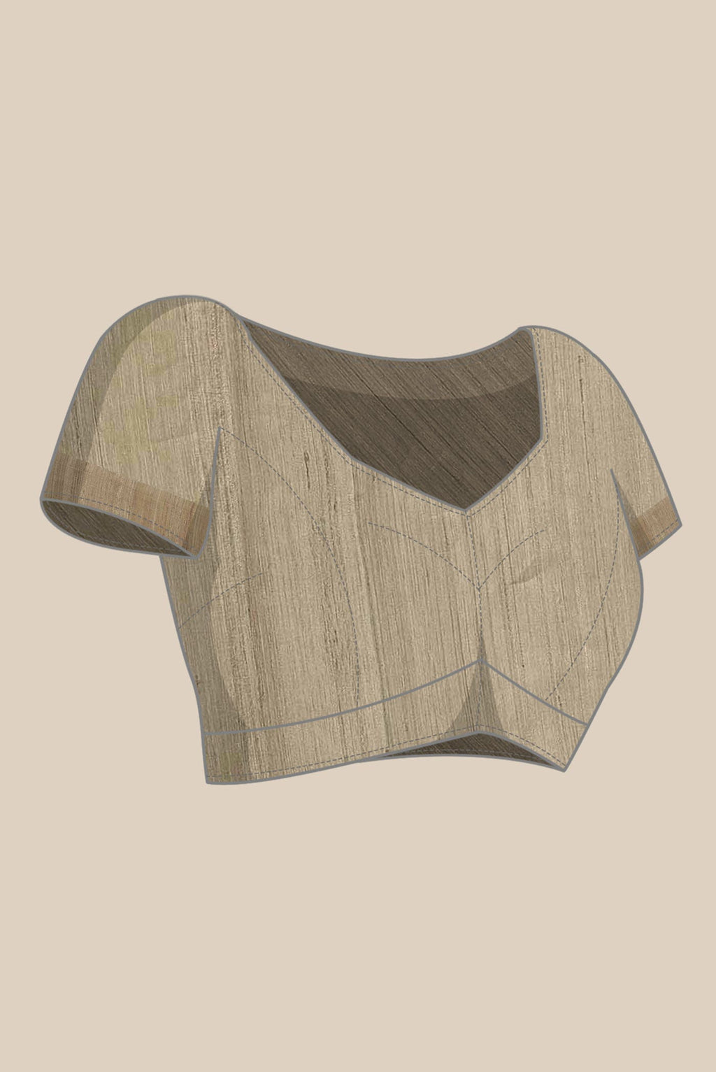 Beige Bhagalpuri Tussar Silk Saree