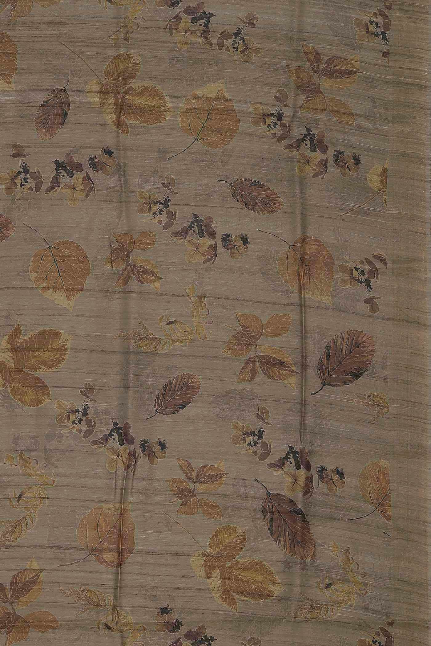 Beige Bhagalpuri Tussar Silk Saree