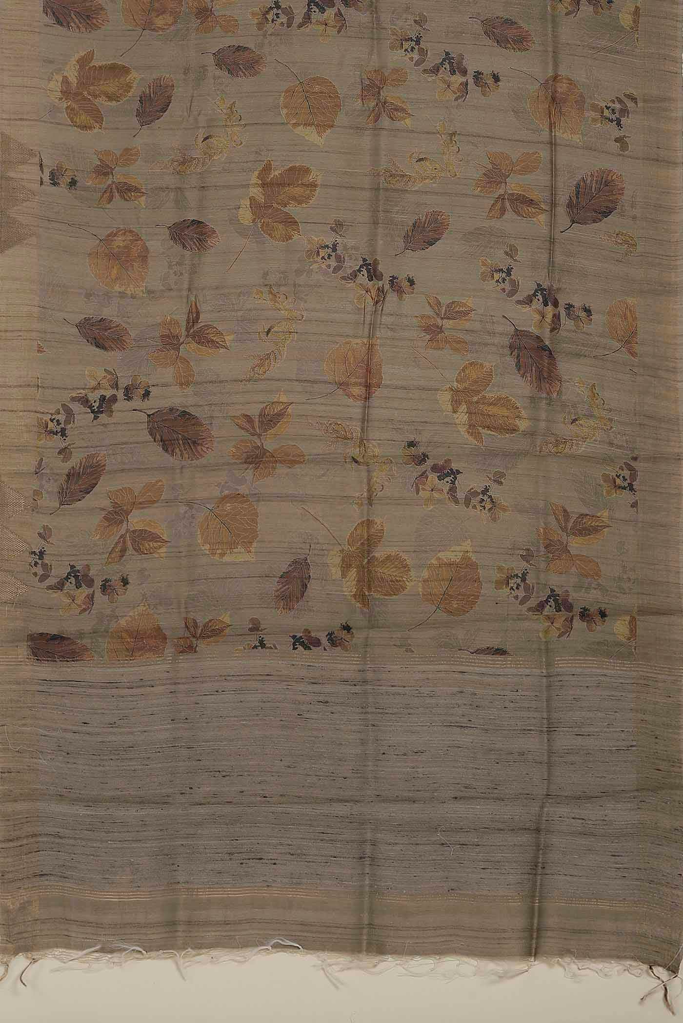 Beige Bhagalpuri Tussar Silk Saree