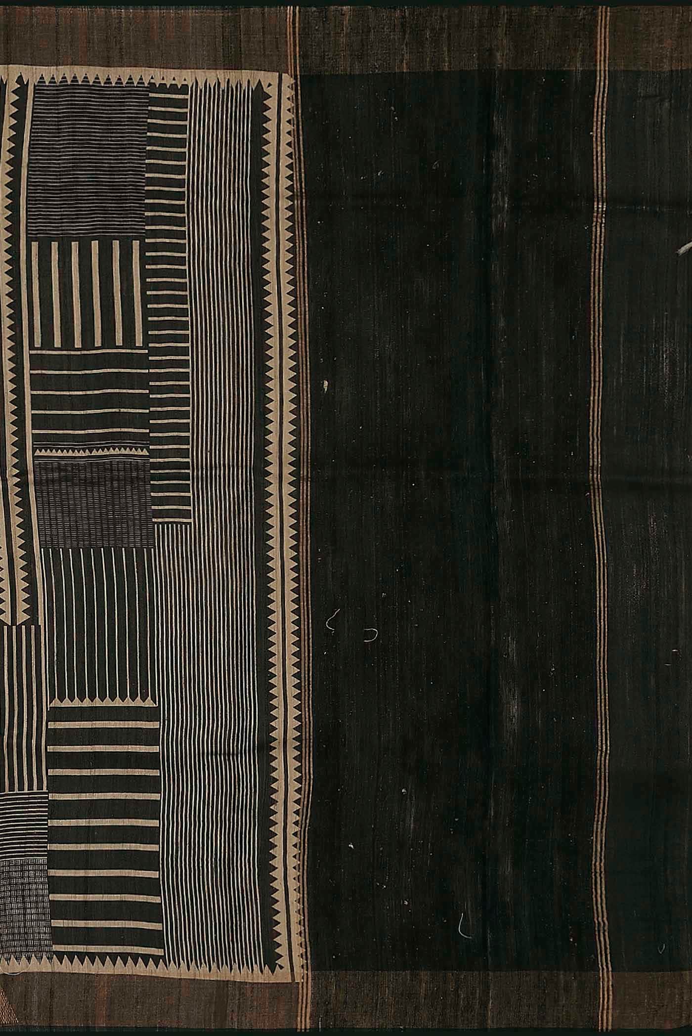 Black Bhagalpuri Tussar Silk Saree
