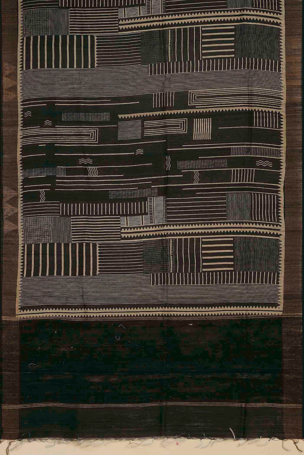 Black Bhagalpuri Tussar Silk Saree