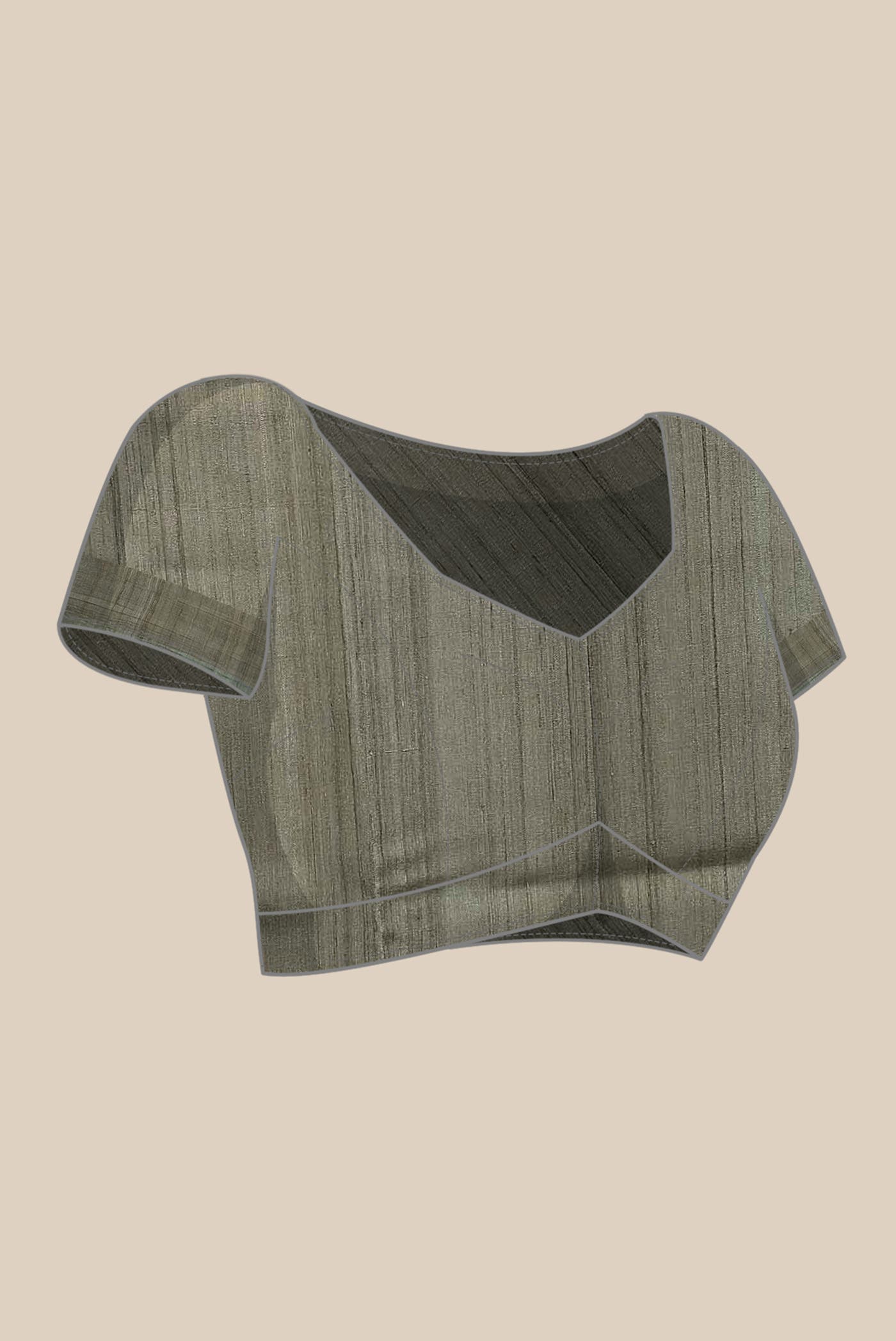 Grey Tussar Silk Saree