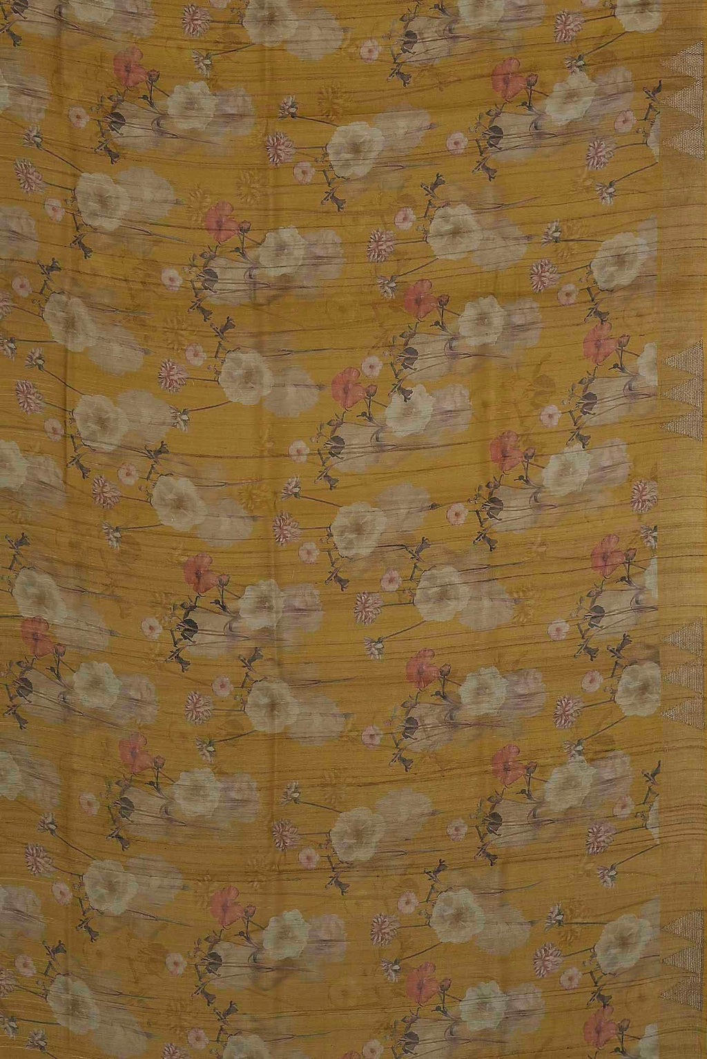 Yellow Bhagalpuri Tussar Silk Saree