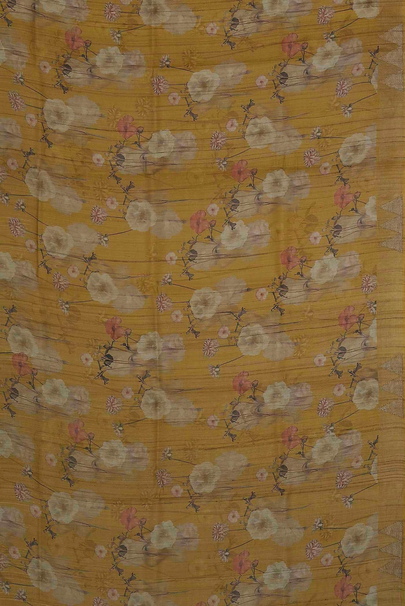 Yellow Bhagalpuri Tussar Silk Saree