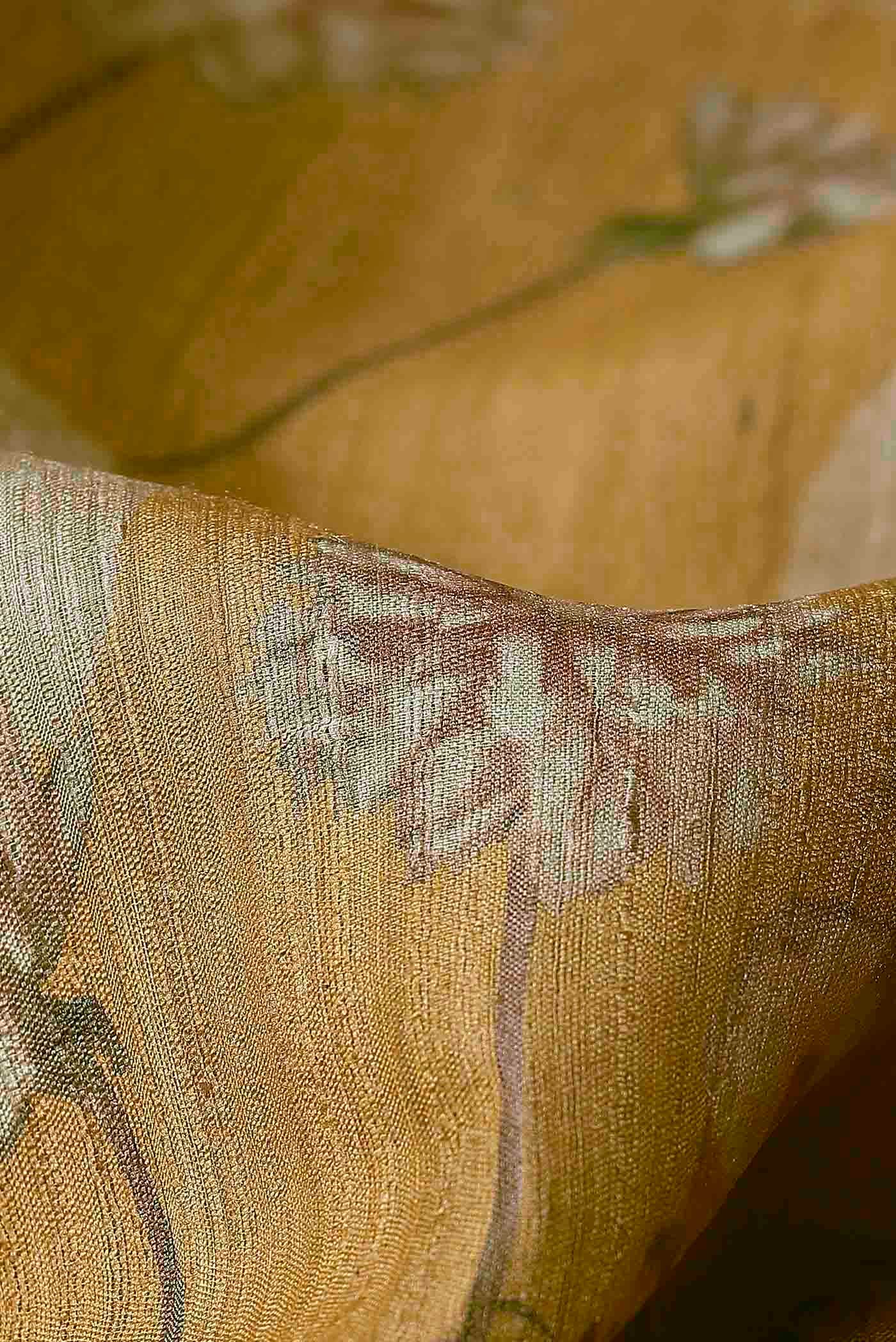 Yellow Bhagalpuri Tussar Silk Saree