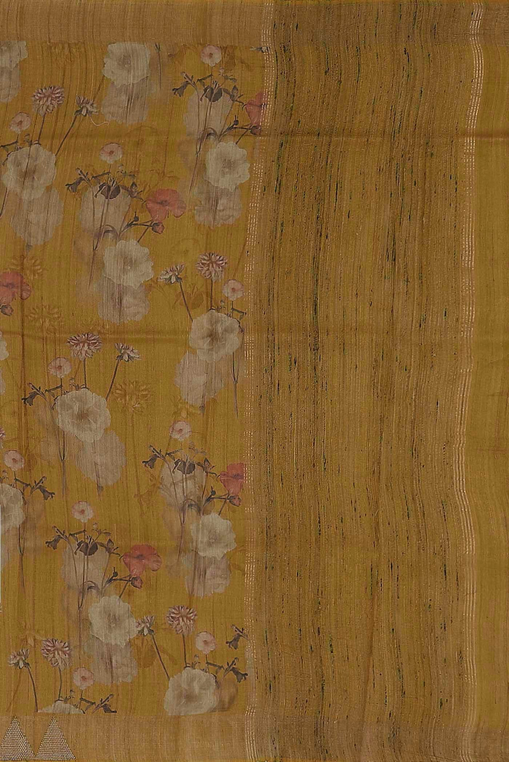 Yellow Bhagalpuri Tussar Silk Saree
