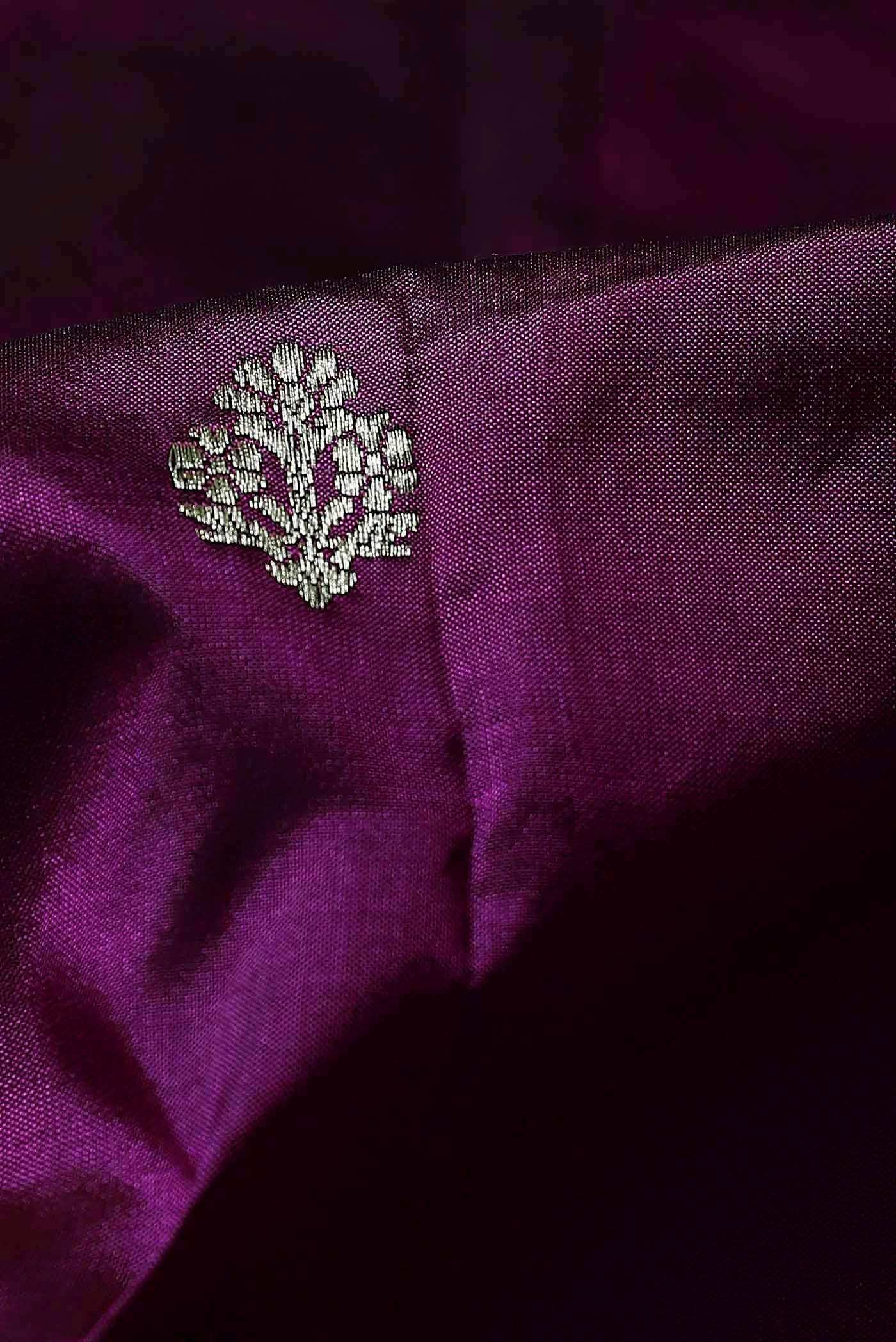 Purple Banarasi Katan Silk Saree