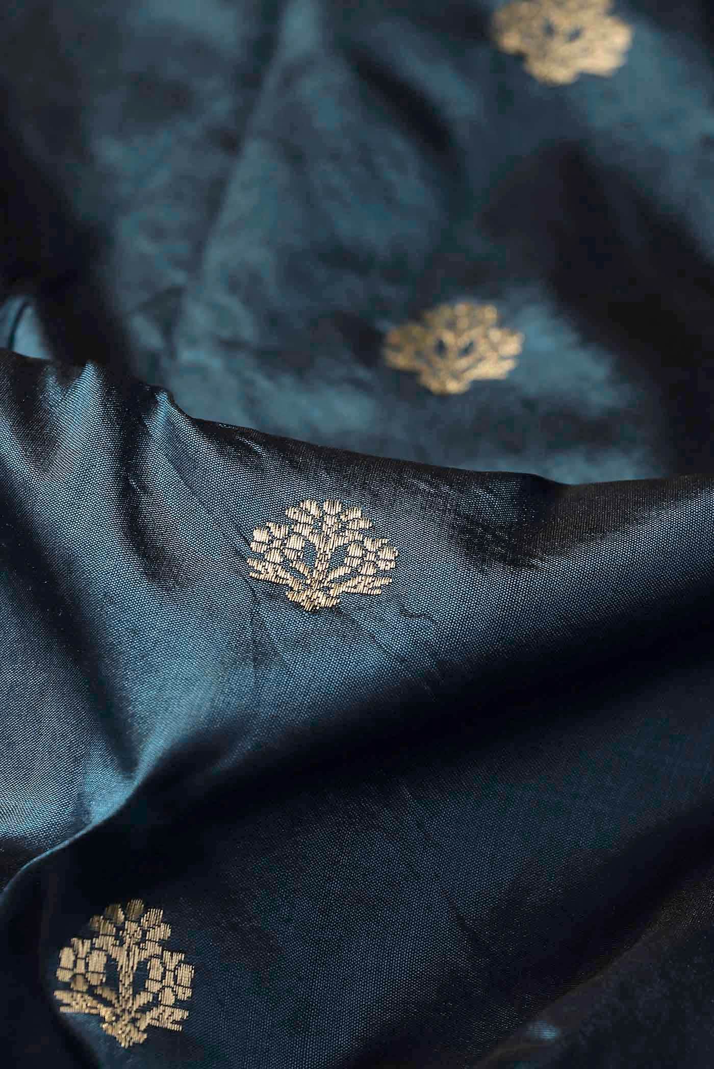 Blue Banarasi Katan Silk Saree