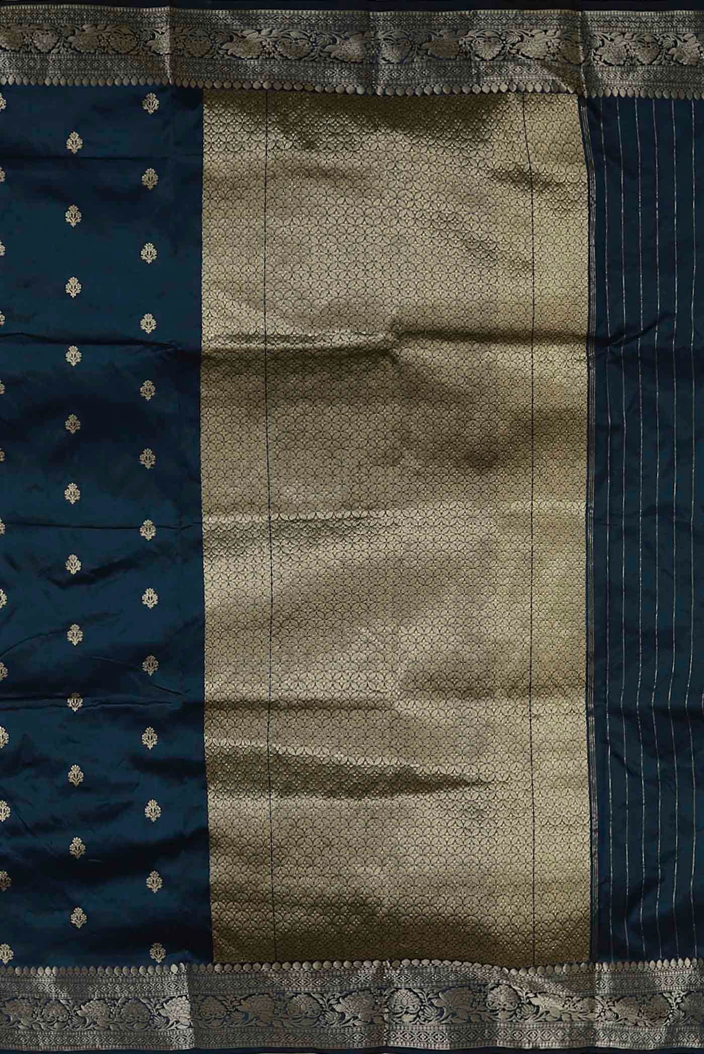 Blue Banarasi Katan Silk Saree