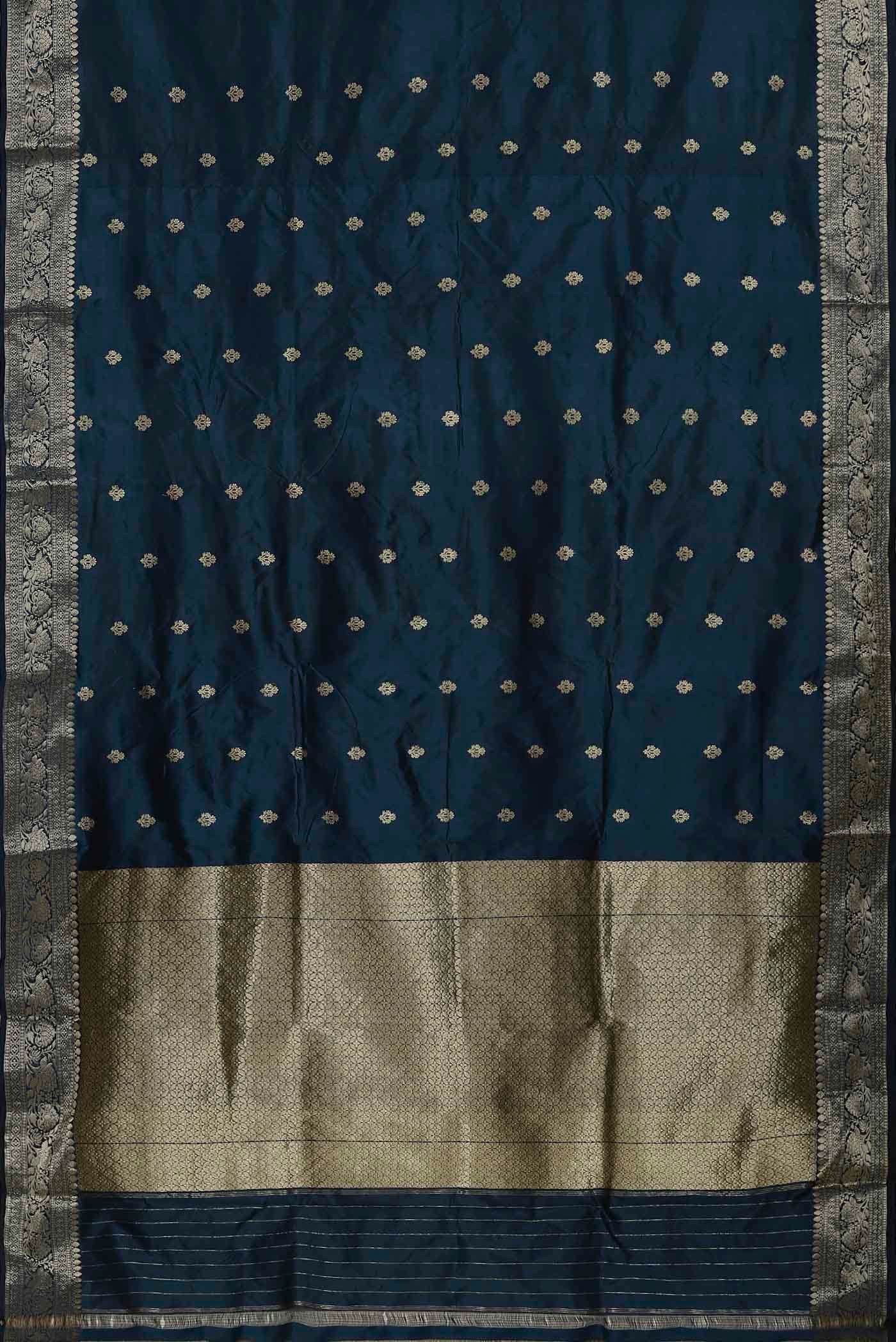Blue Banarasi Katan Silk Saree