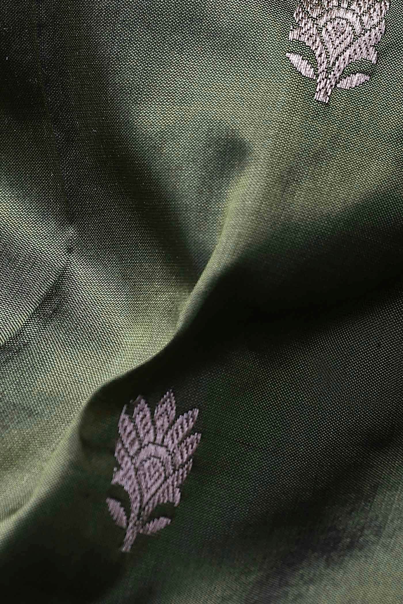 Green Banarasi Katan Silk Saree