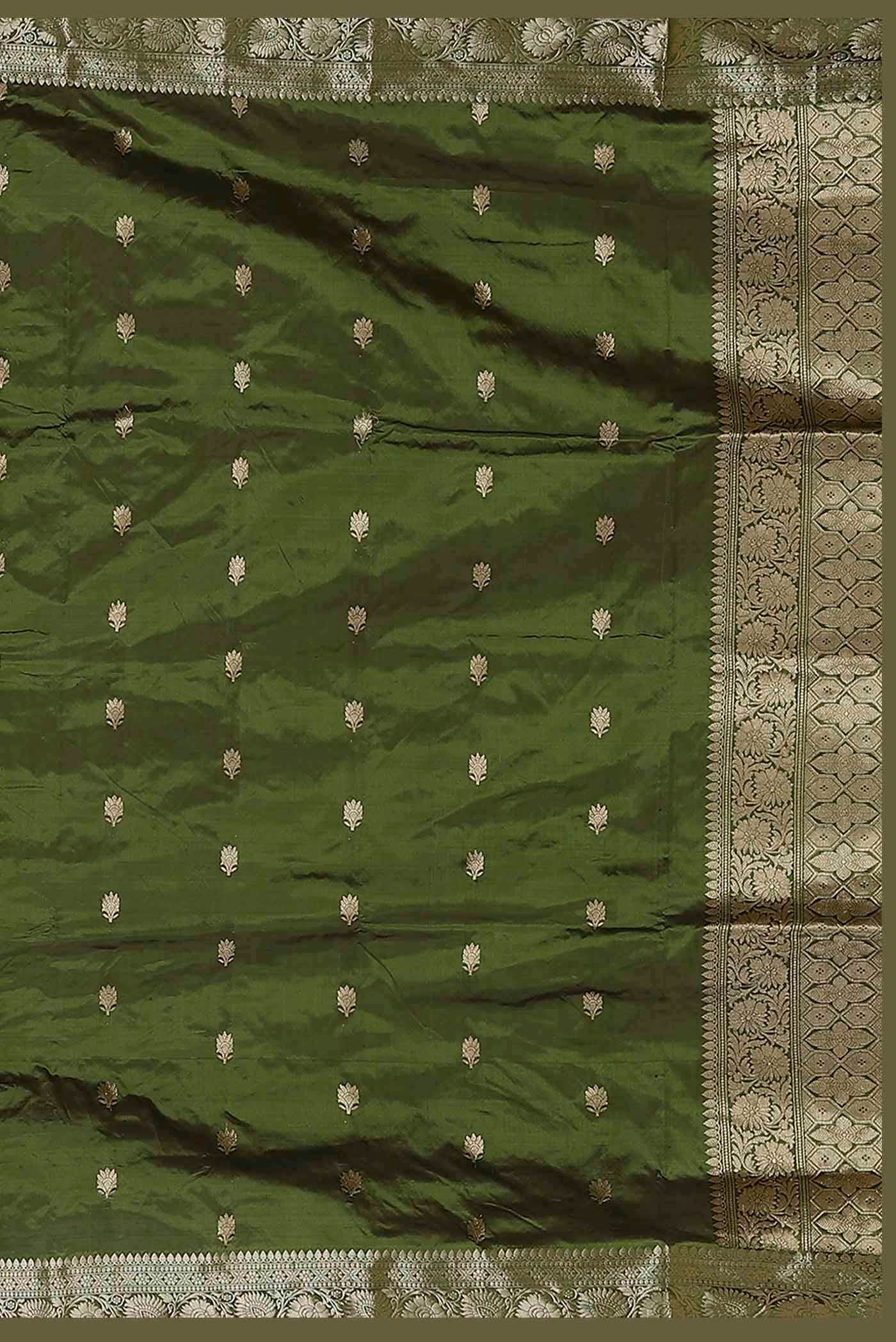 Green Banarasi Katan Silk Saree