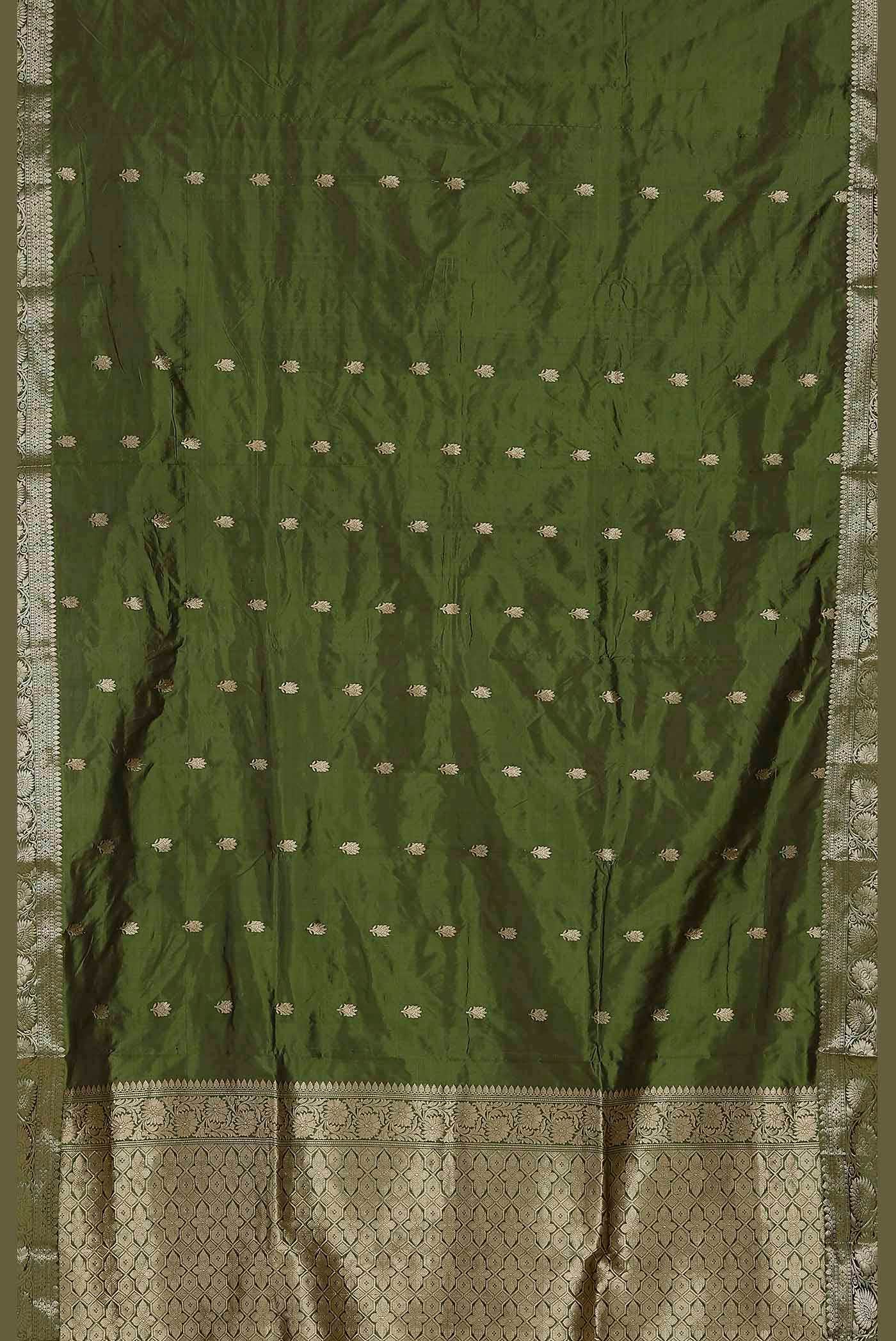 Green Banarasi Katan Silk Saree