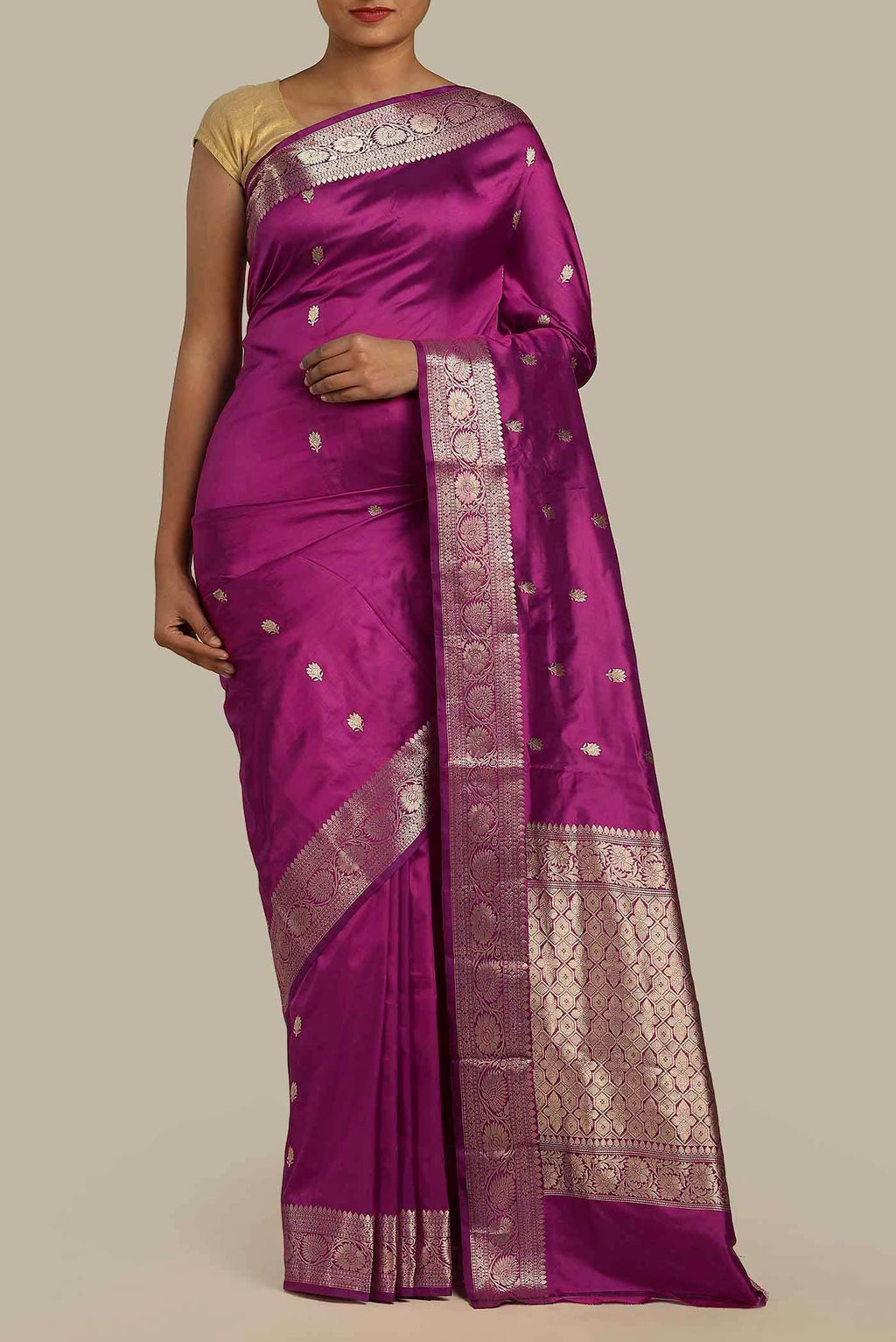 Blue Banarasi Katan Silk Saree