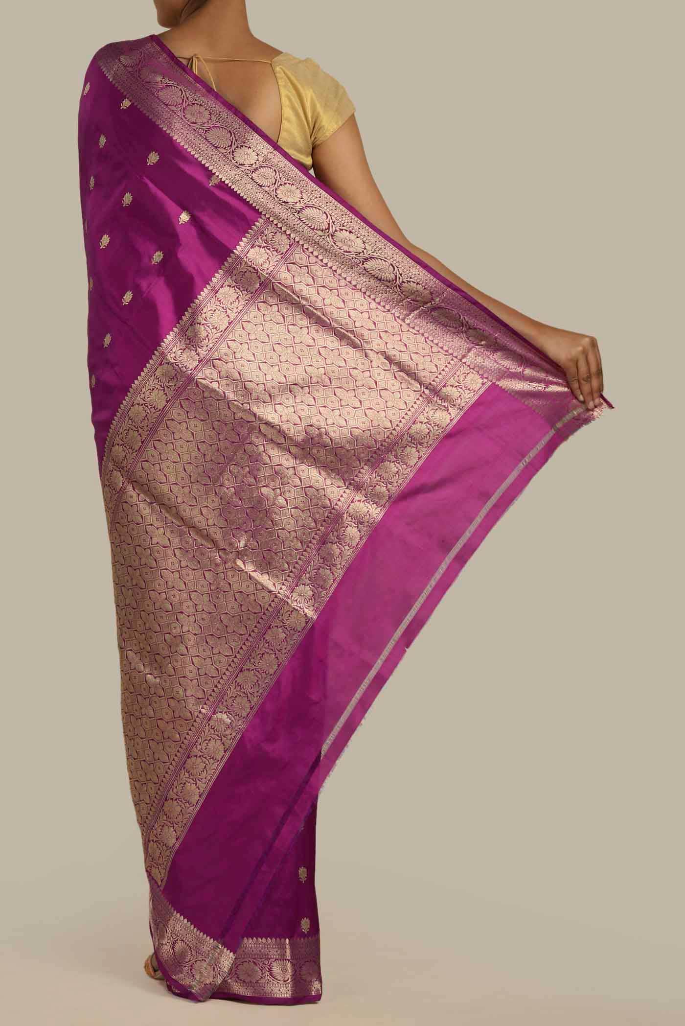 Blue Banarasi Katan Silk Saree