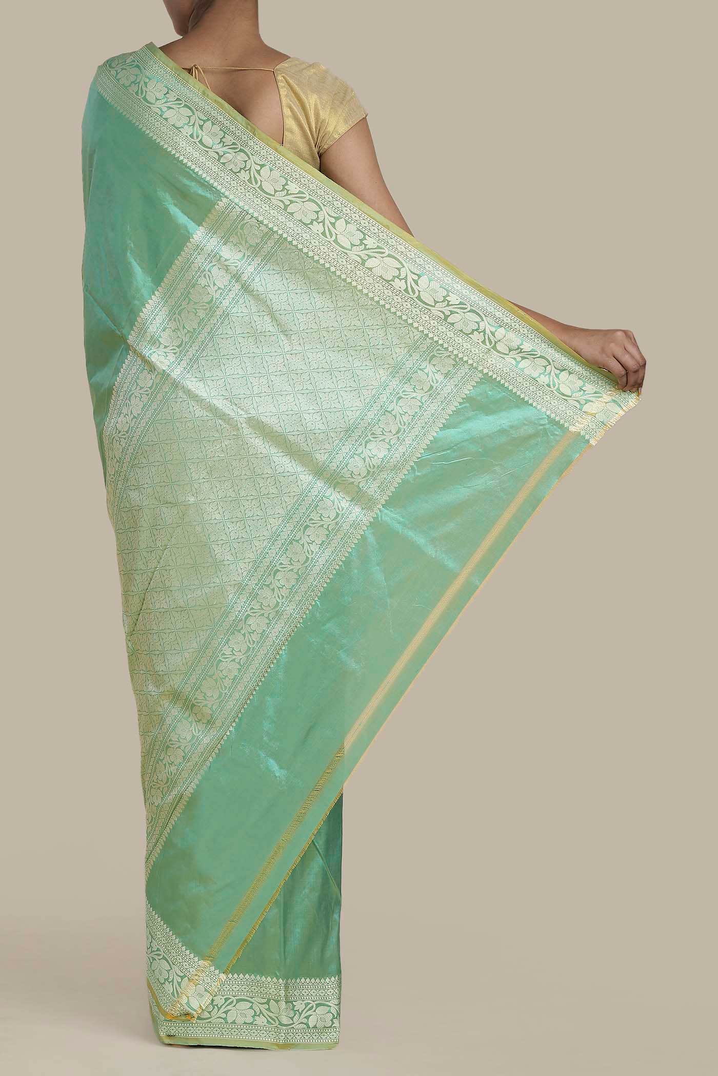 Green Banarasi Katan Silk Saree