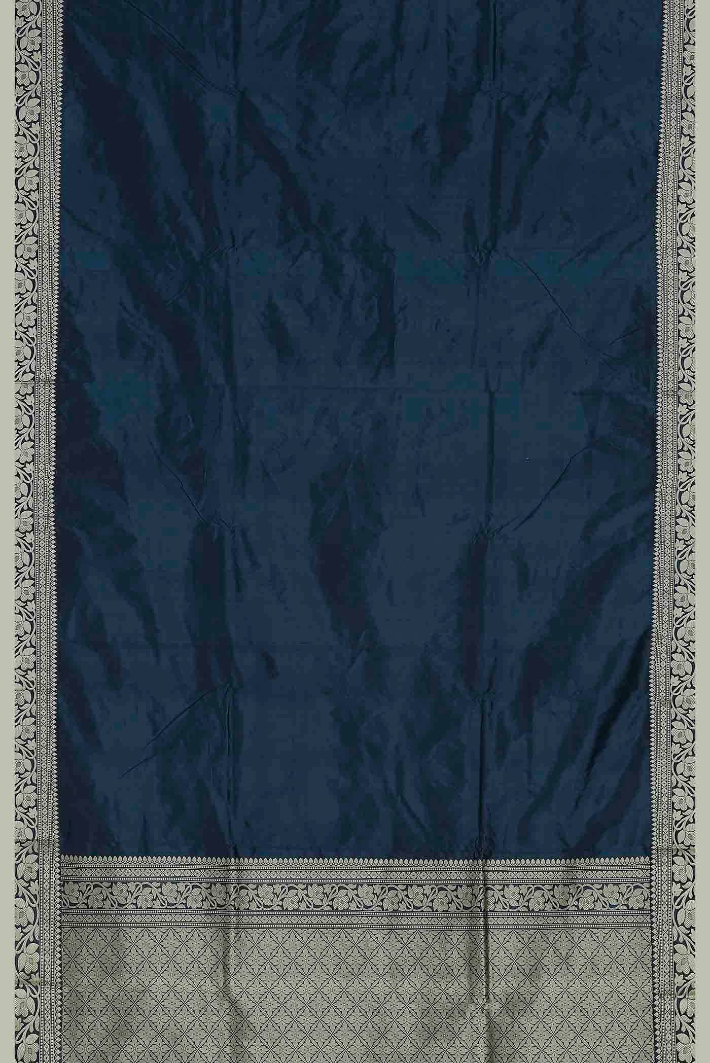 Blue Banarasi Katan Silk Saree