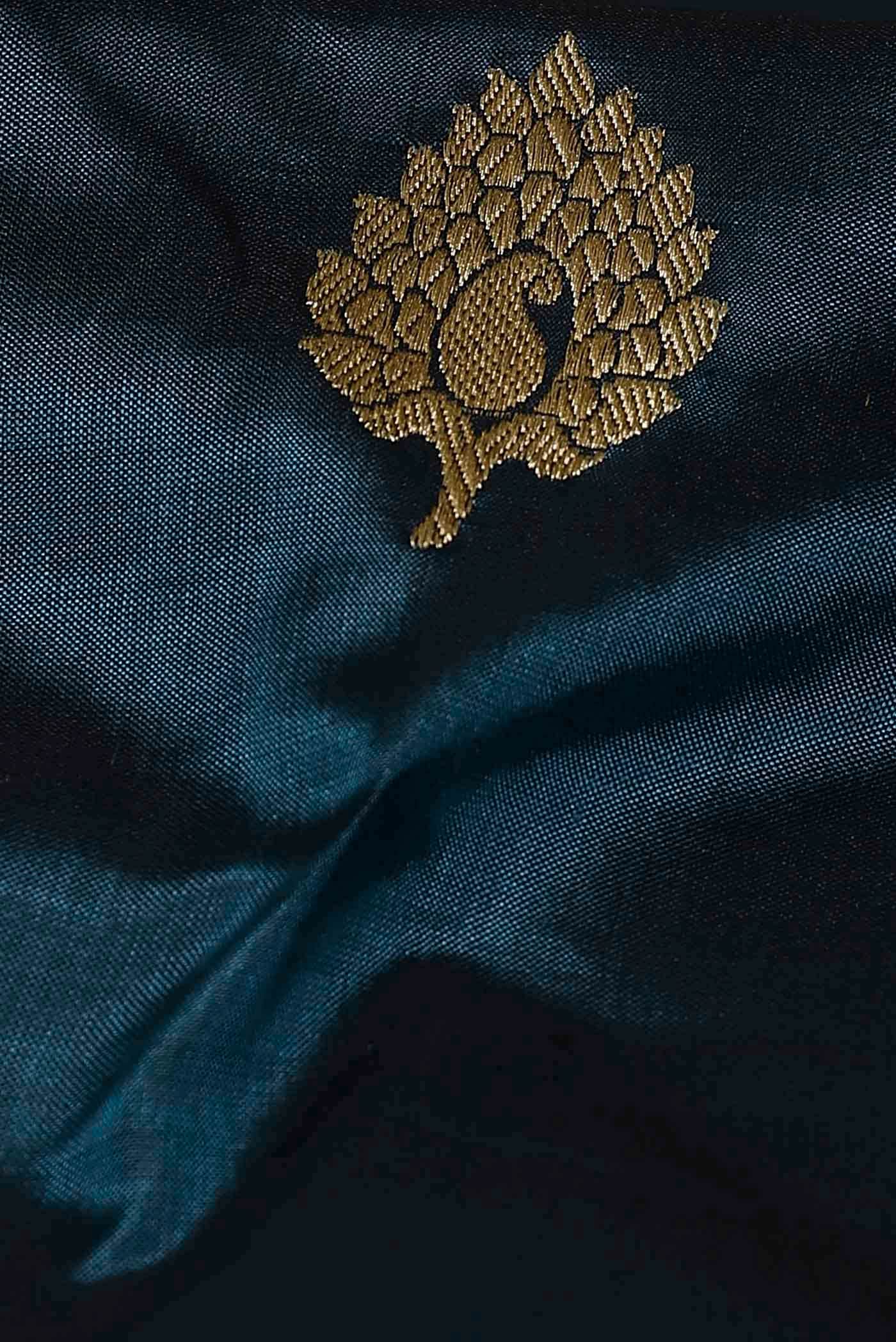 Blue Banarasi Katan Silk Saree