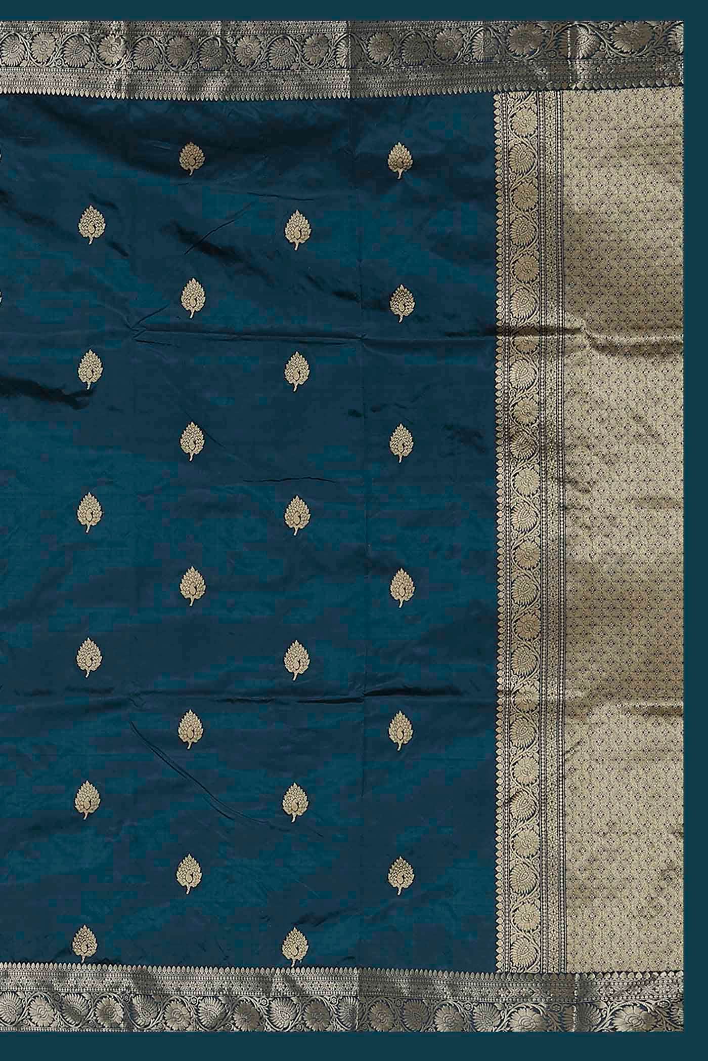 Blue Banarasi Katan Silk Saree