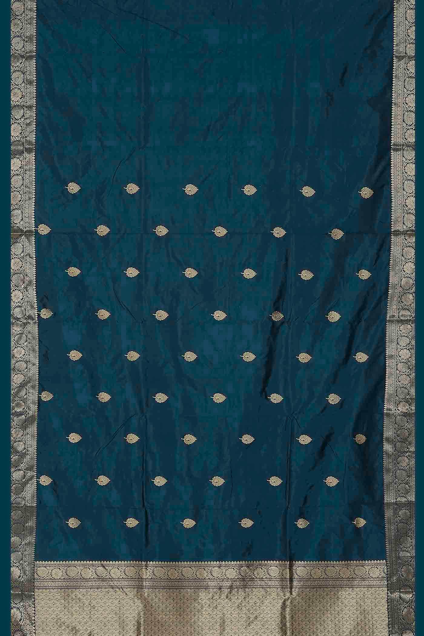 Blue Banarasi Katan Silk Saree