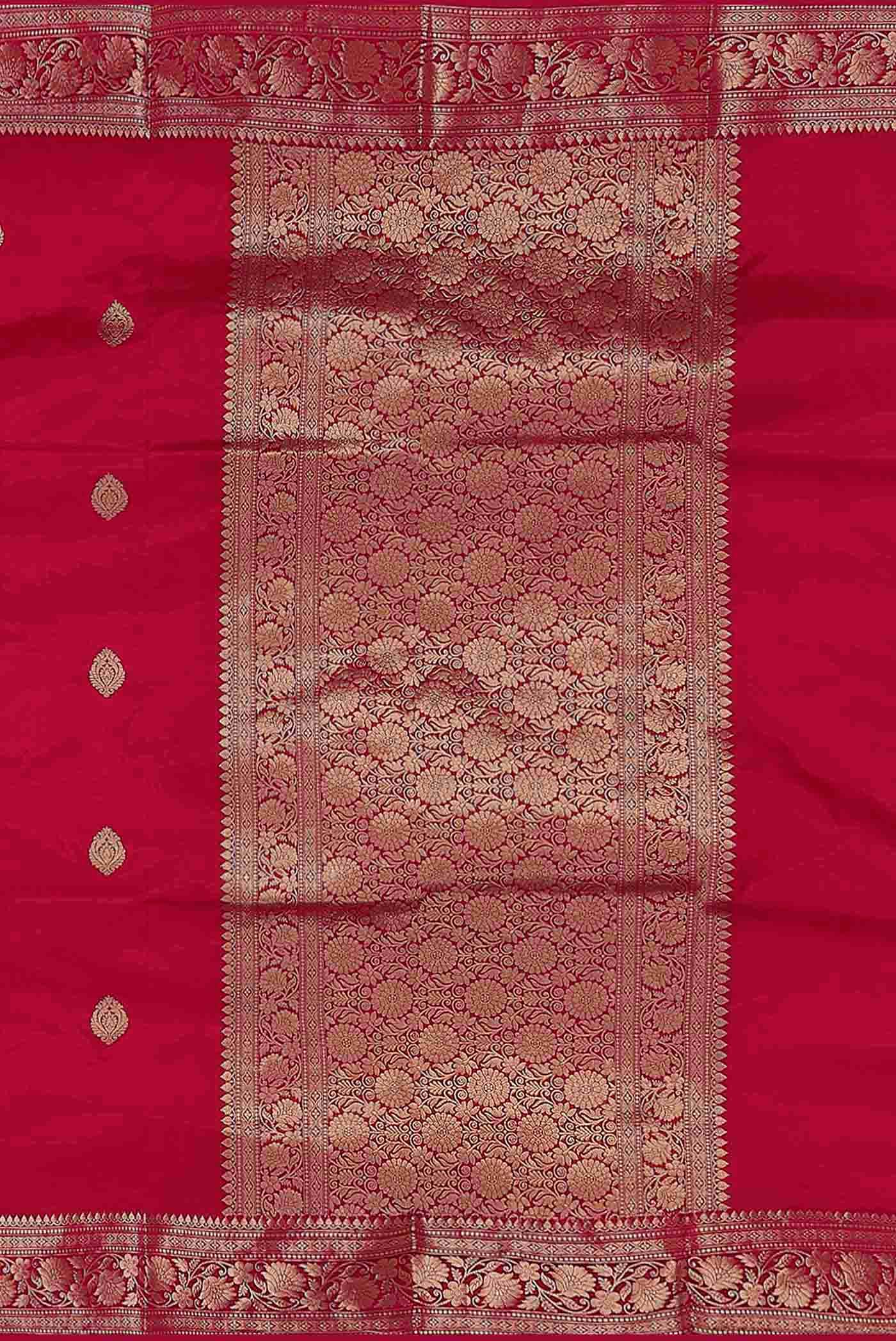 Red Banarasi Katan Silk Saree