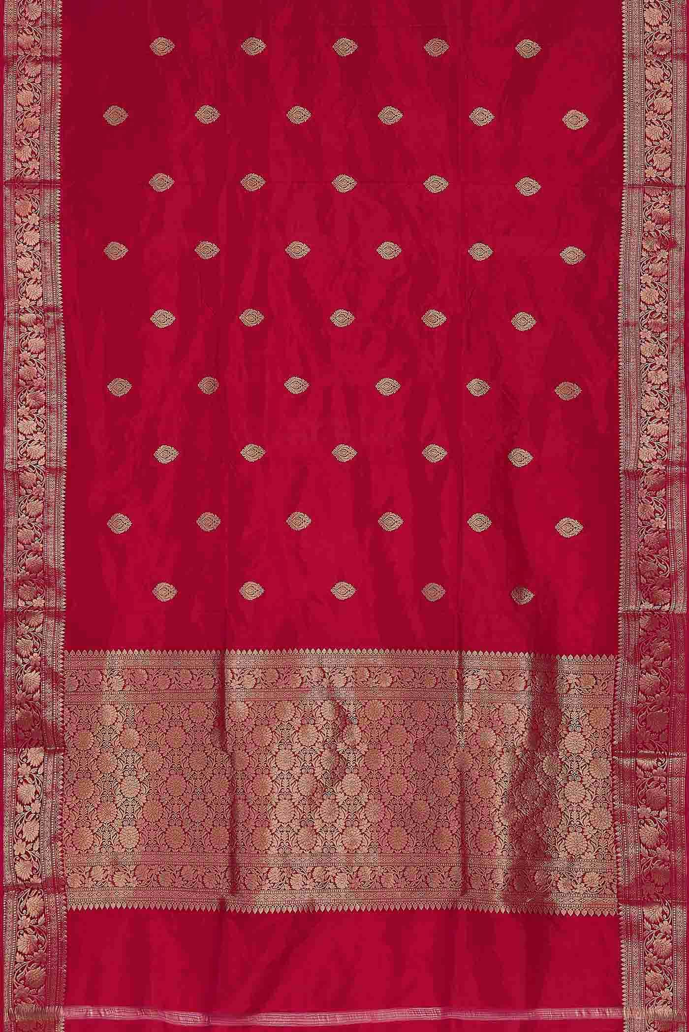Red Banarasi Katan Silk Saree
