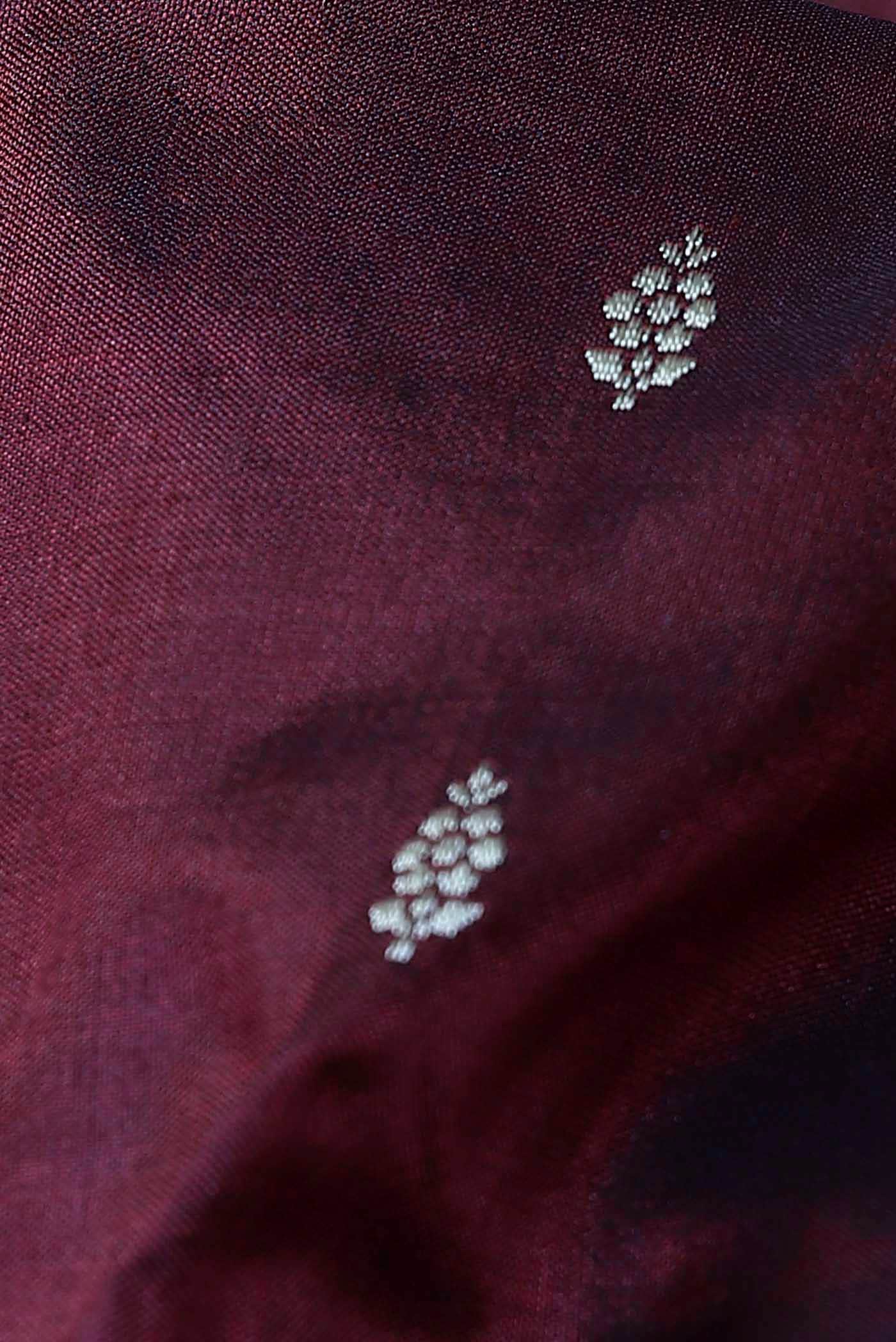 Maroon Banarasi Katan Silk Saree