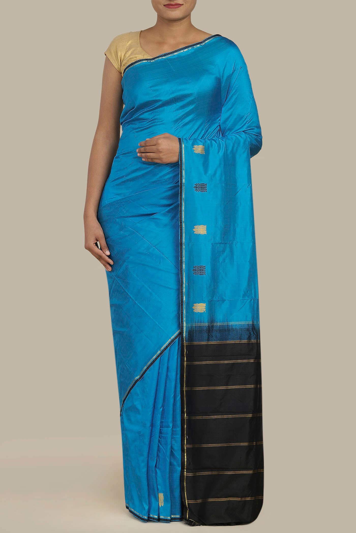 Blue Kanchipuram Silk Saree