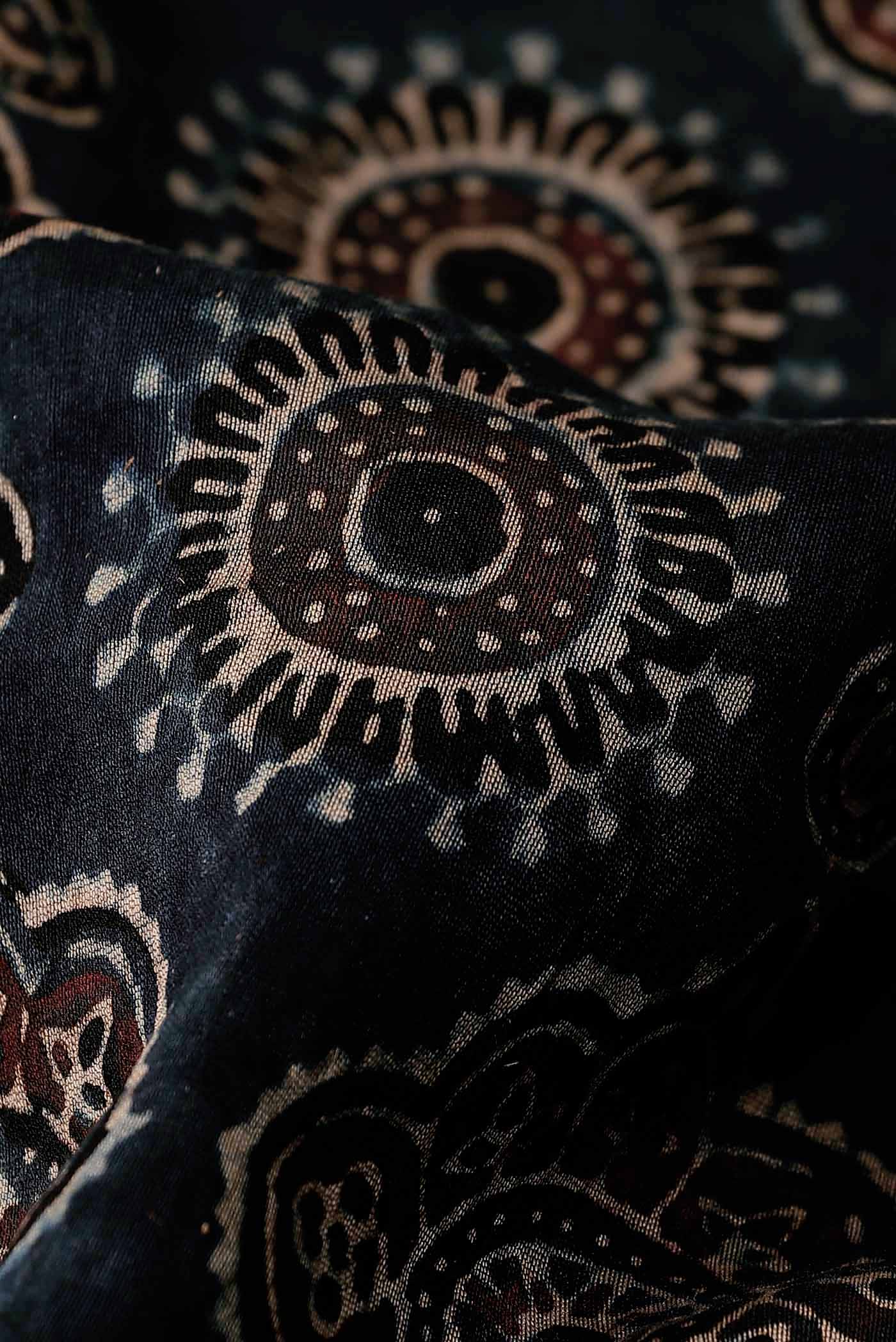 Indigo Maheshwari Silk Cotton Saree
