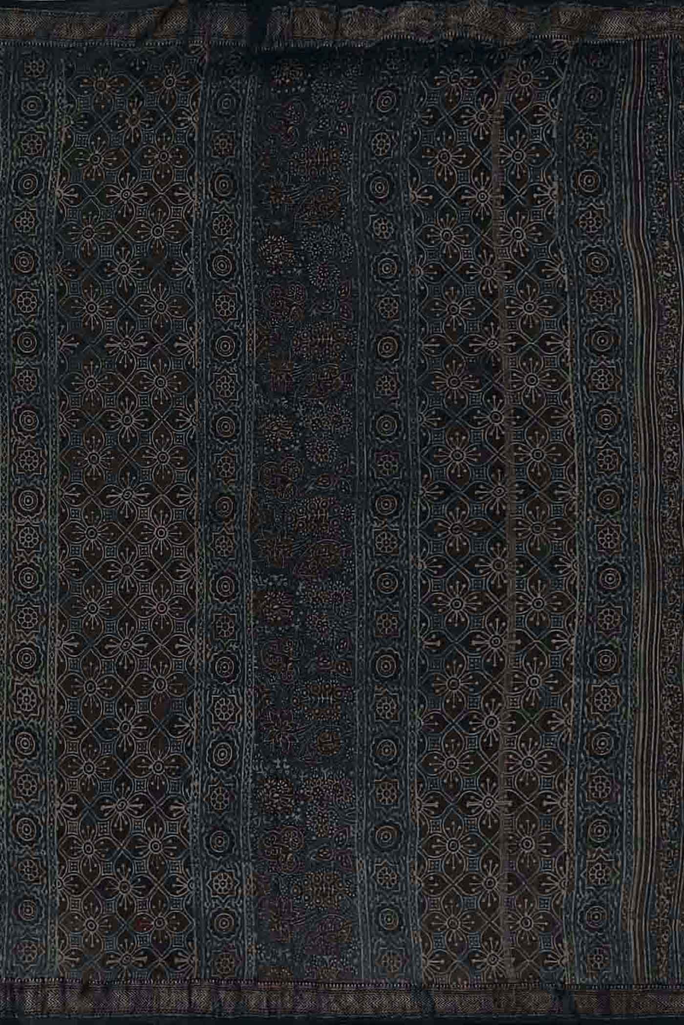 Indigo Maheshwari Silk Cotton Saree