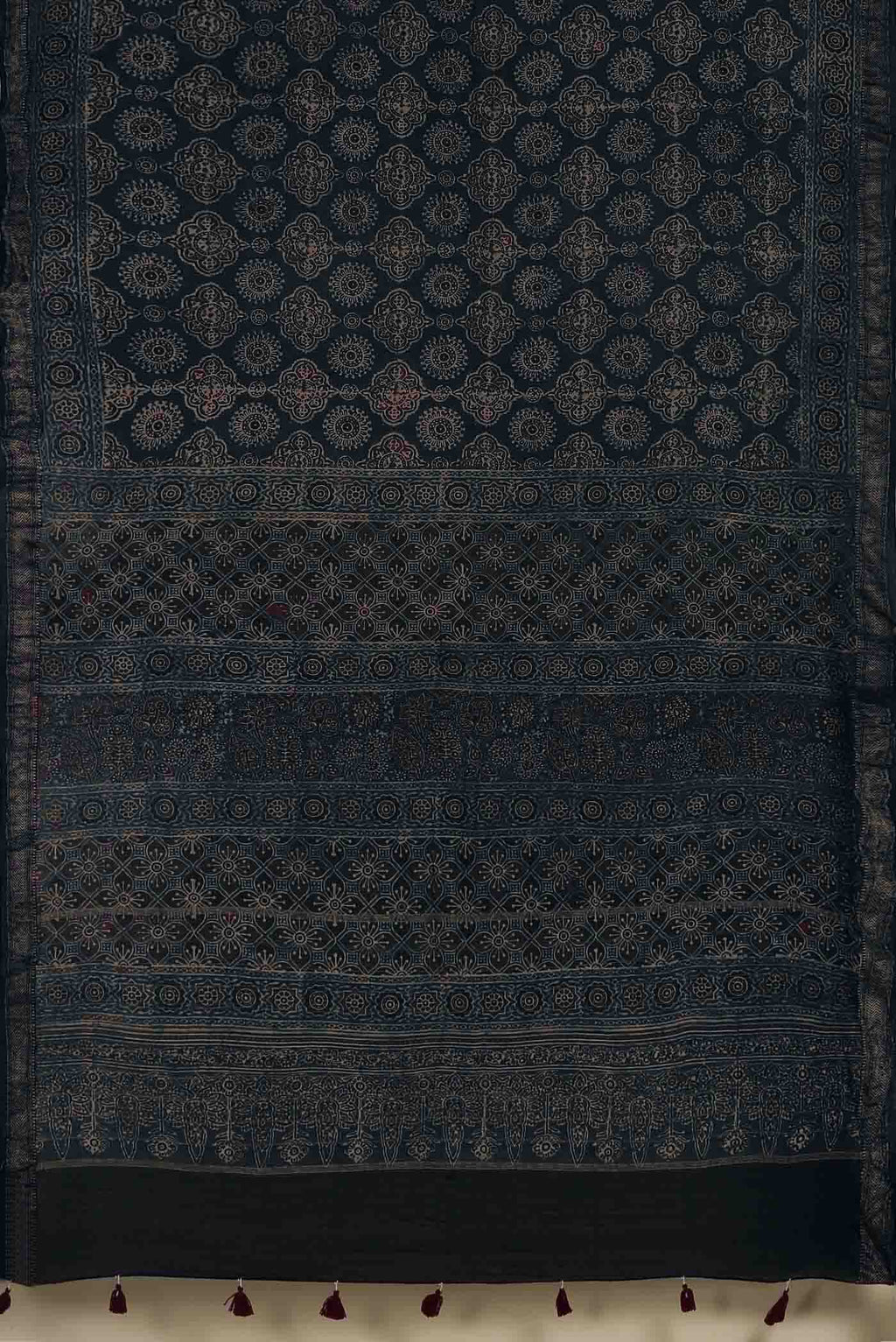 Indigo Maheshwari Silk Cotton Saree