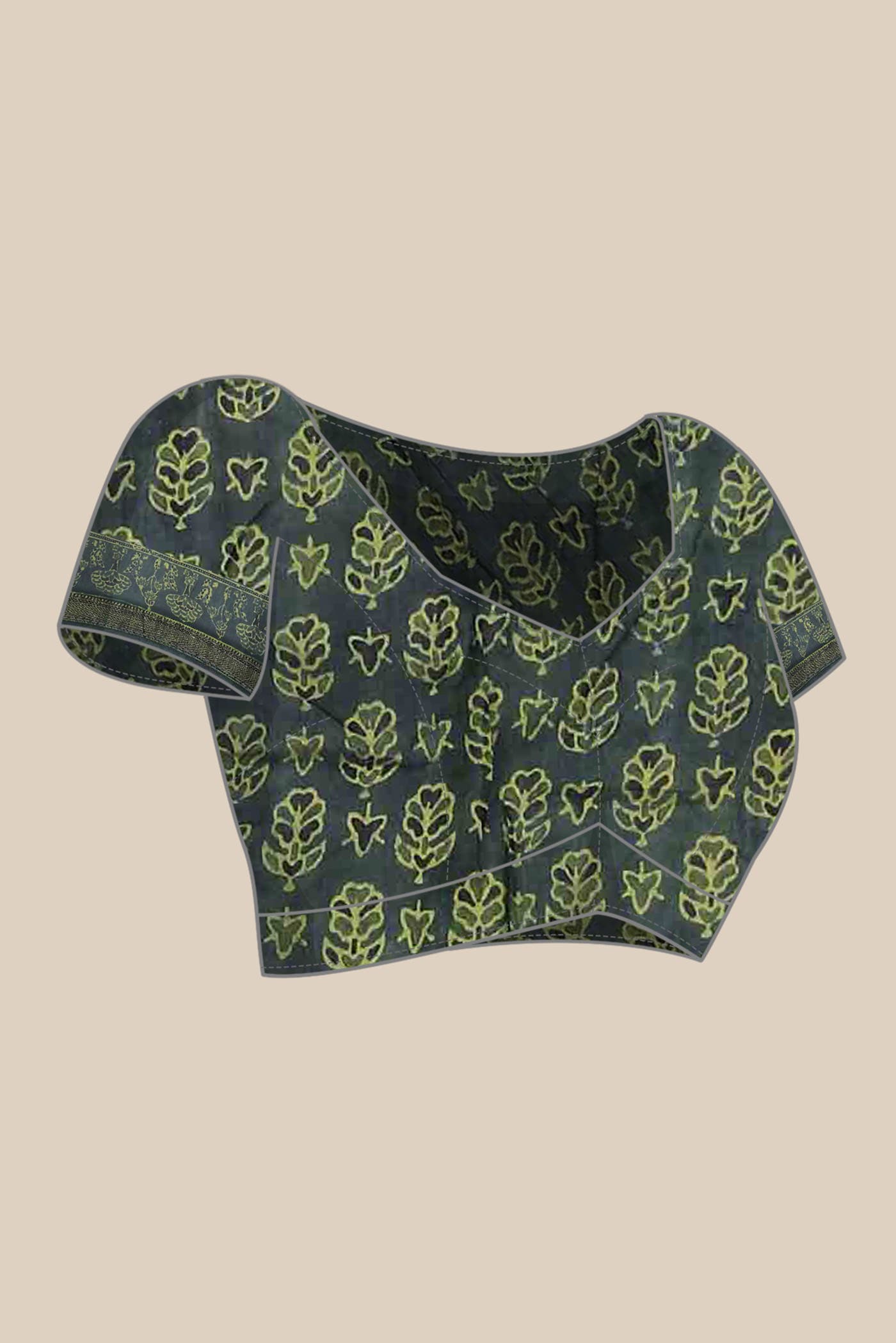 Green Maheshwari Silk Cotton Saree