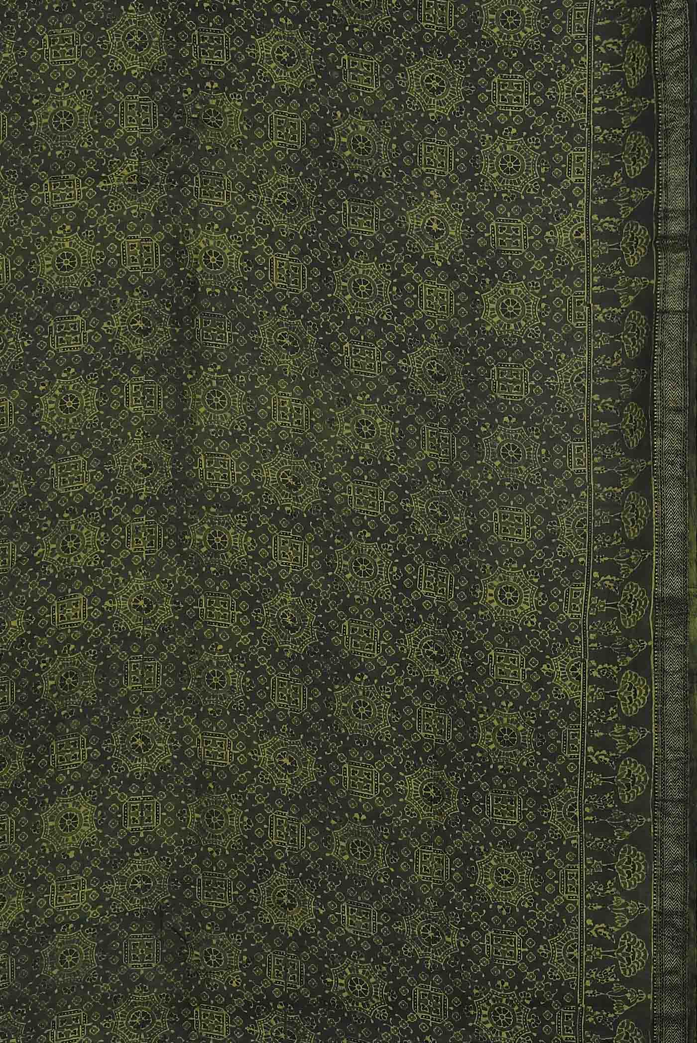 Green Maheshwari Silk Cotton Saree