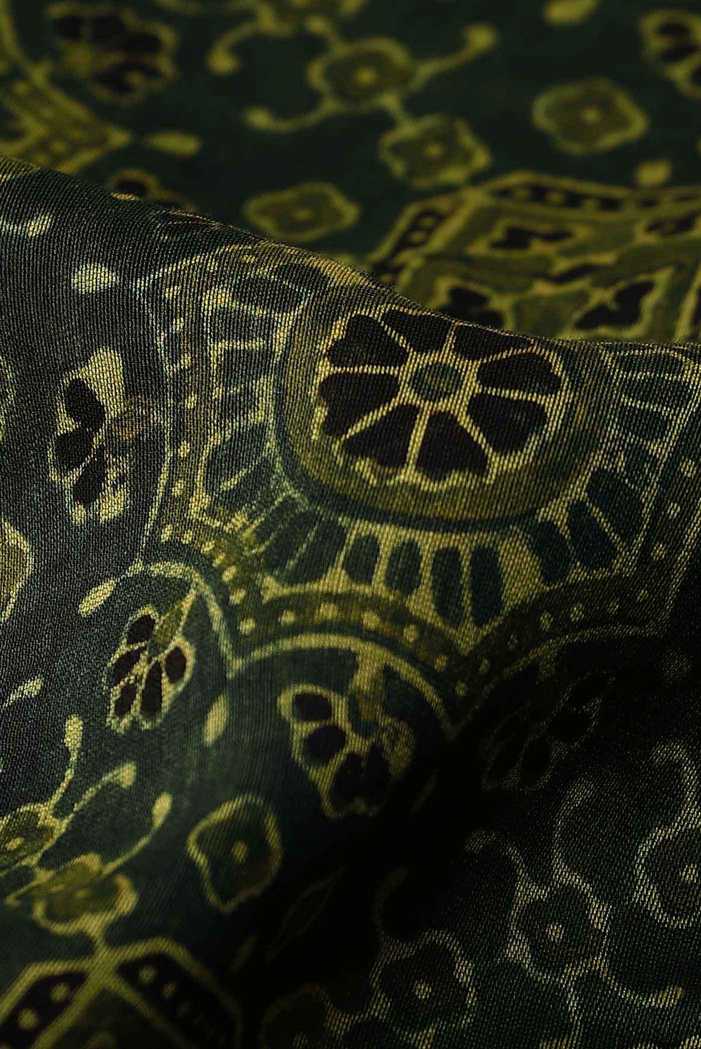 Green Maheshwari Silk Cotton Saree