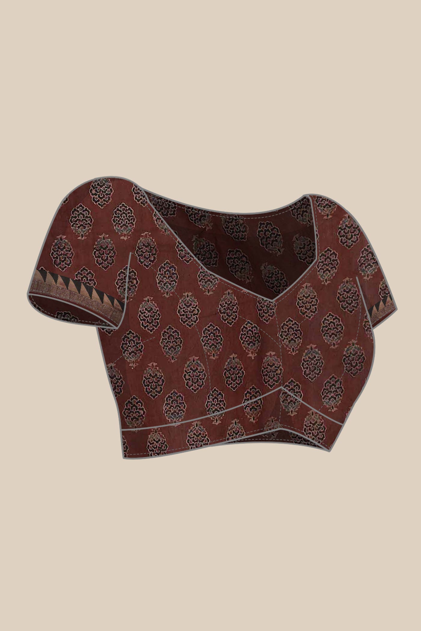 Rust Maheshwari Silk Cotton Saree