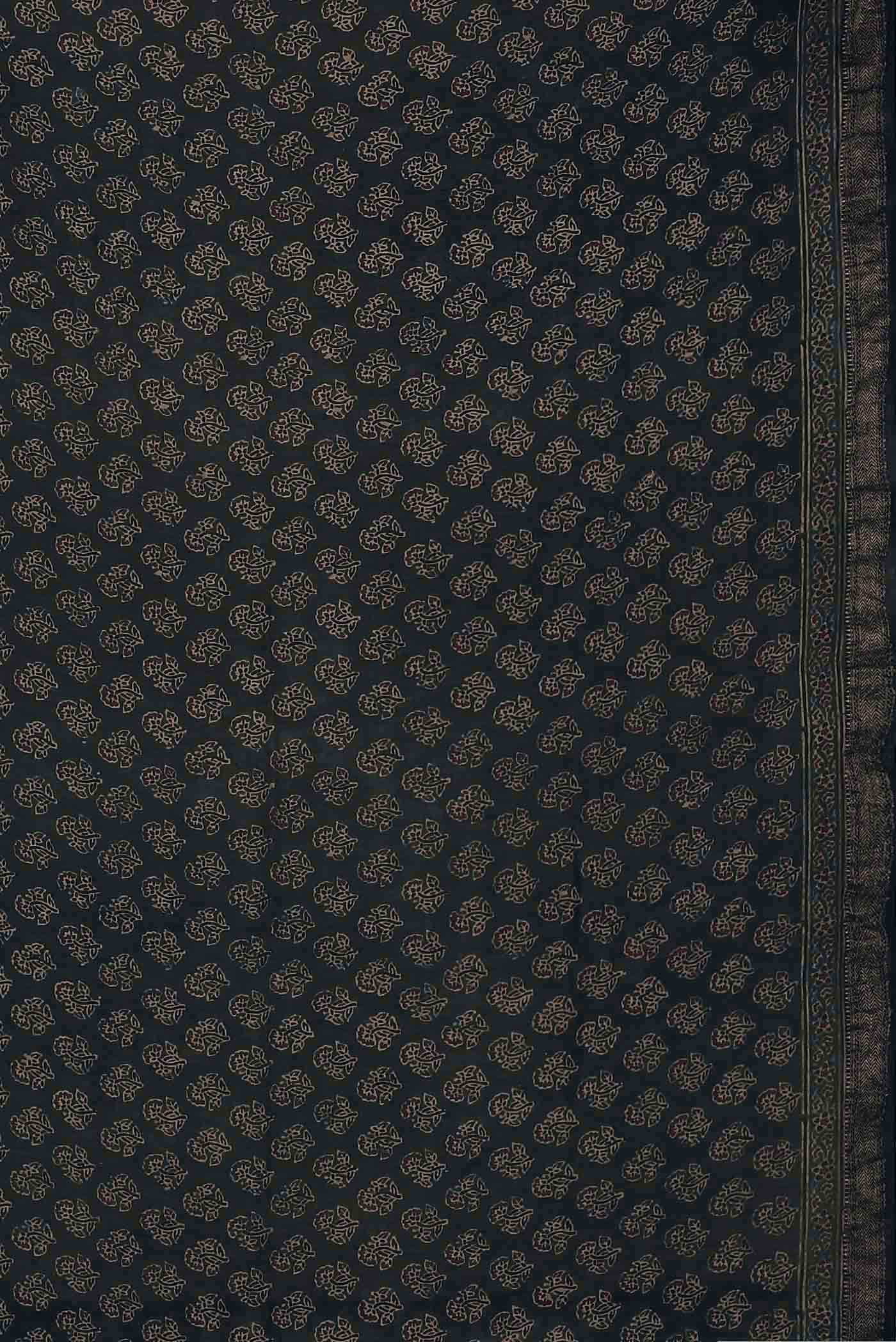 Indigo Maheshwari Silk Cotton Saree