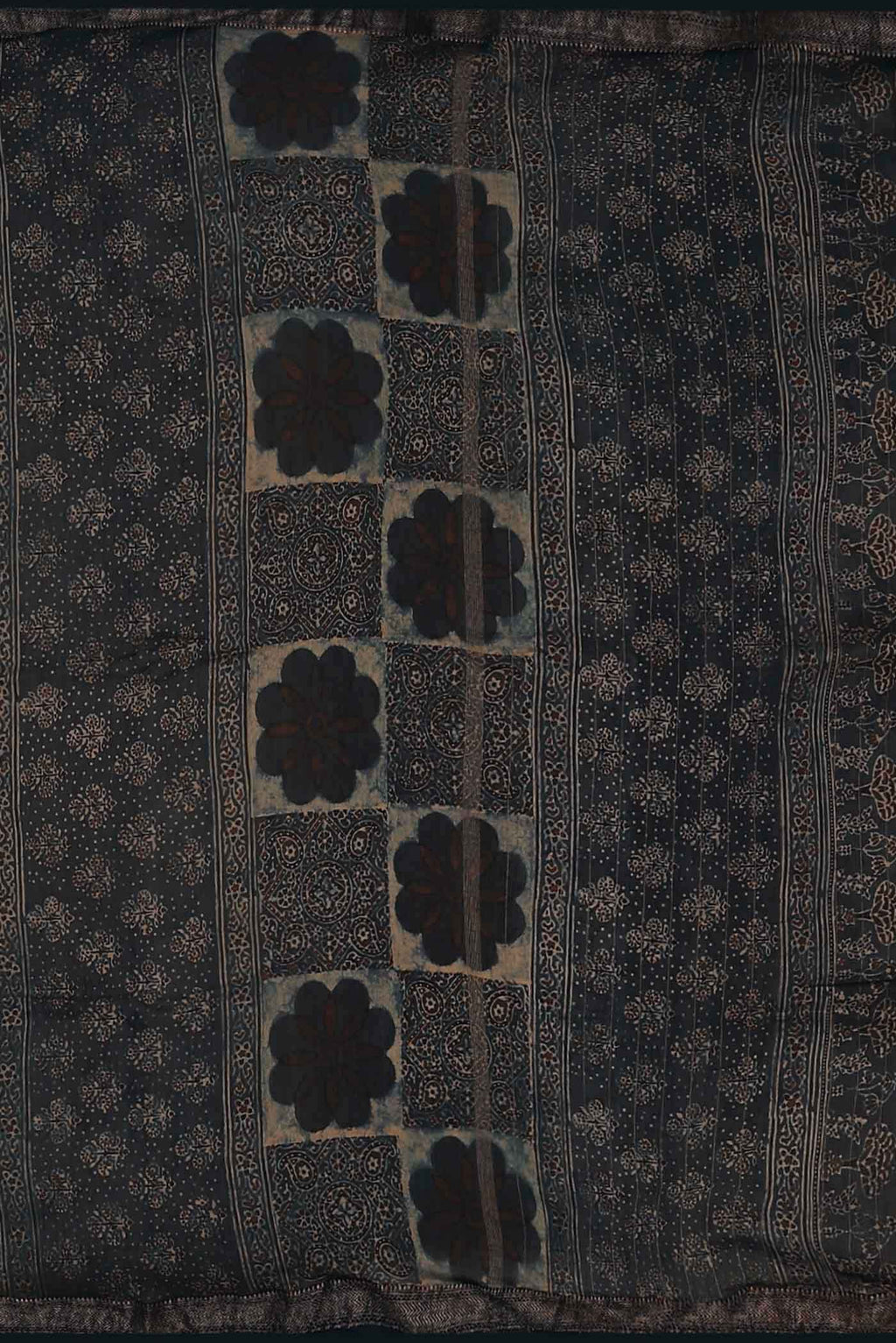 Indigo Maheshwari Silk Cotton Saree