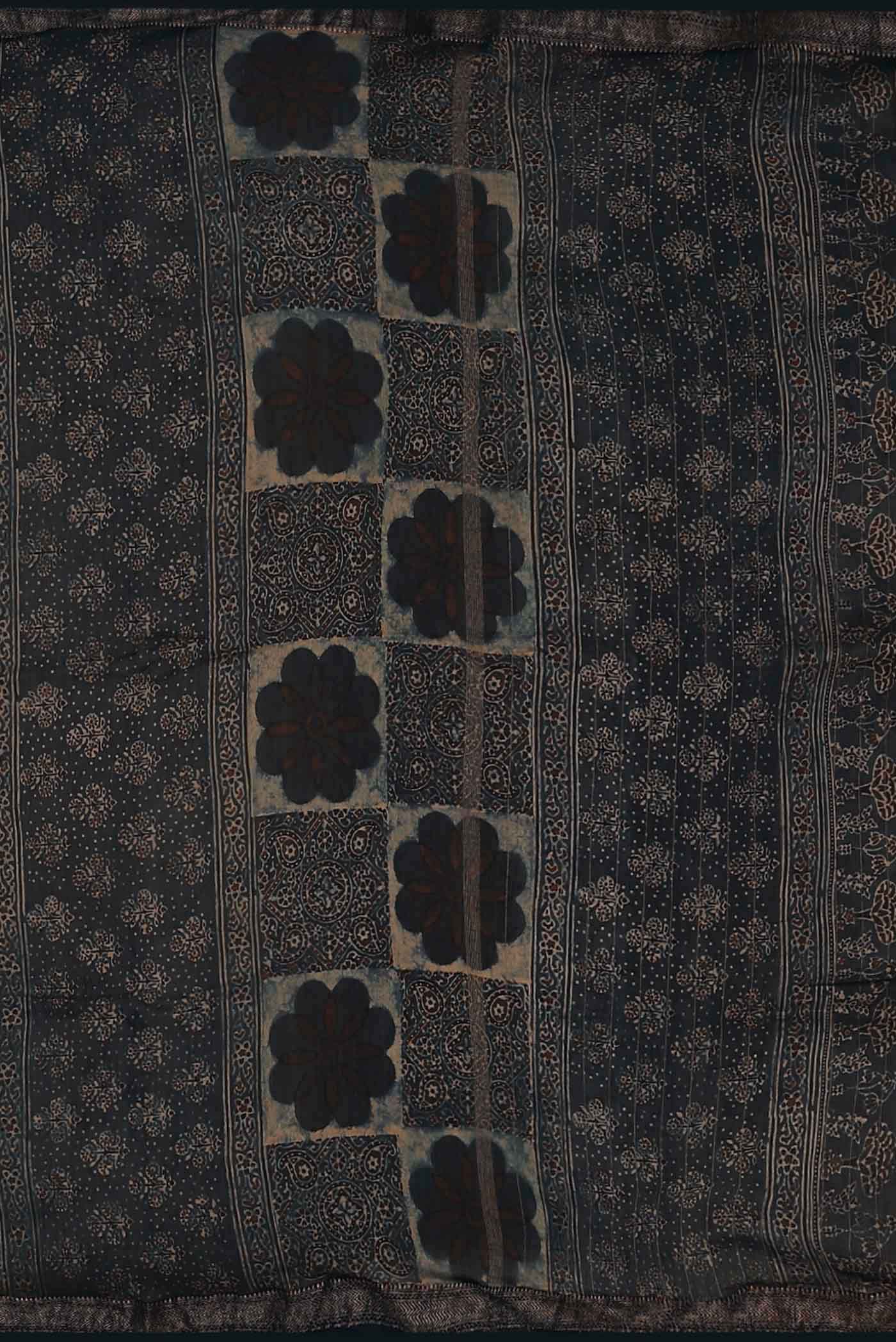 Indigo Maheshwari Silk Cotton Saree