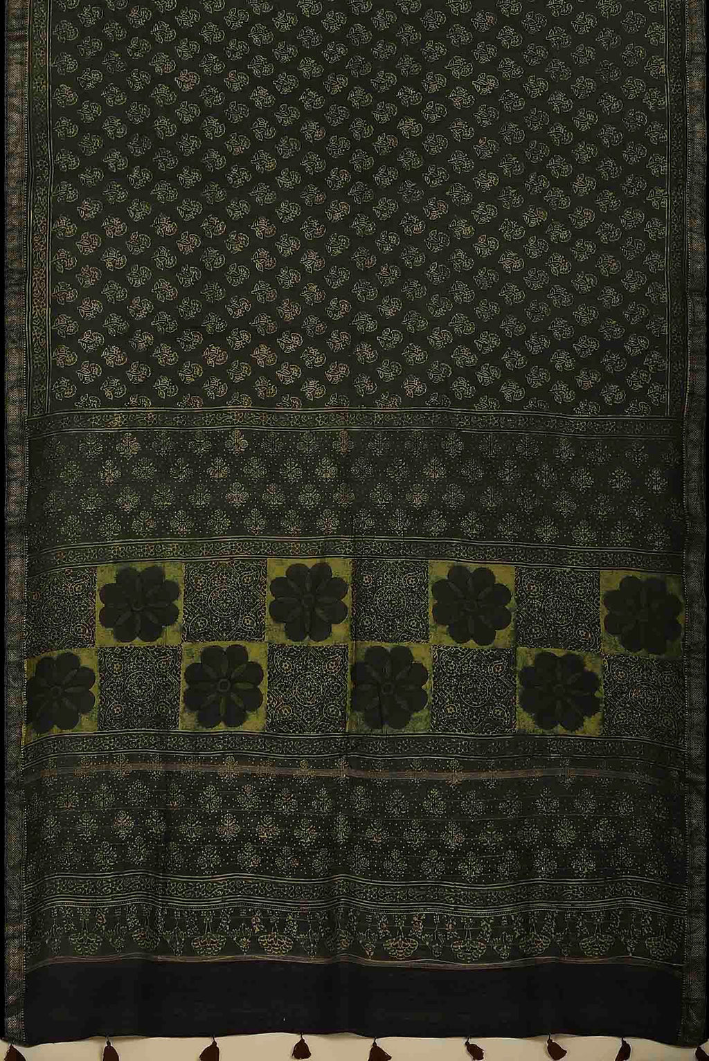 Green Maheshwari Silk Cotton Saree