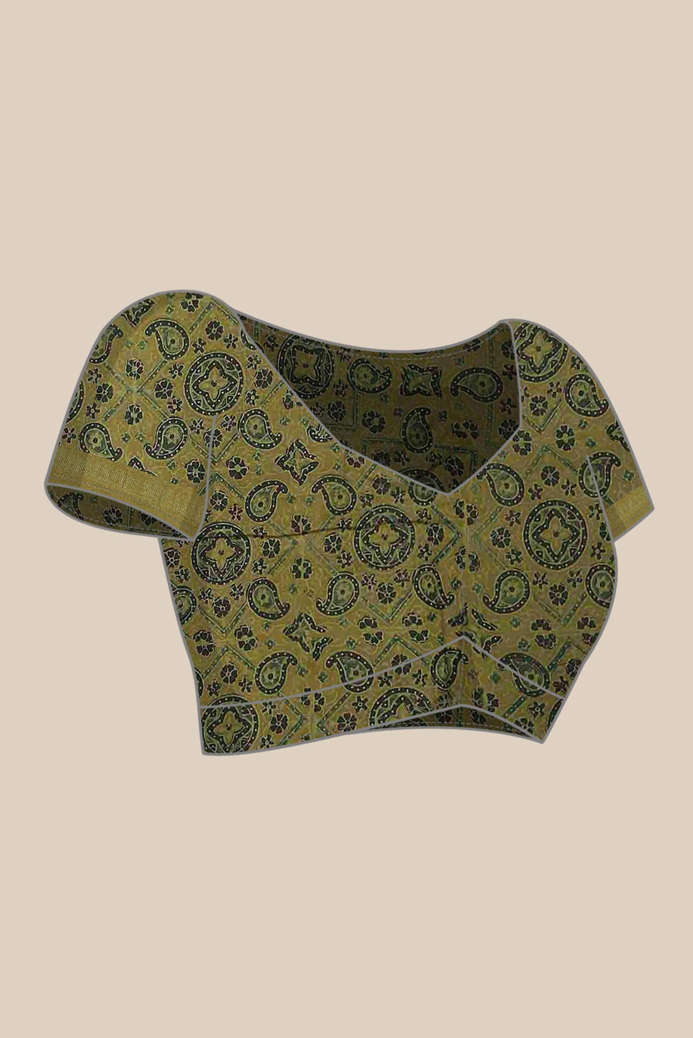 Yellow Maheshwari Silk Cotton Saree