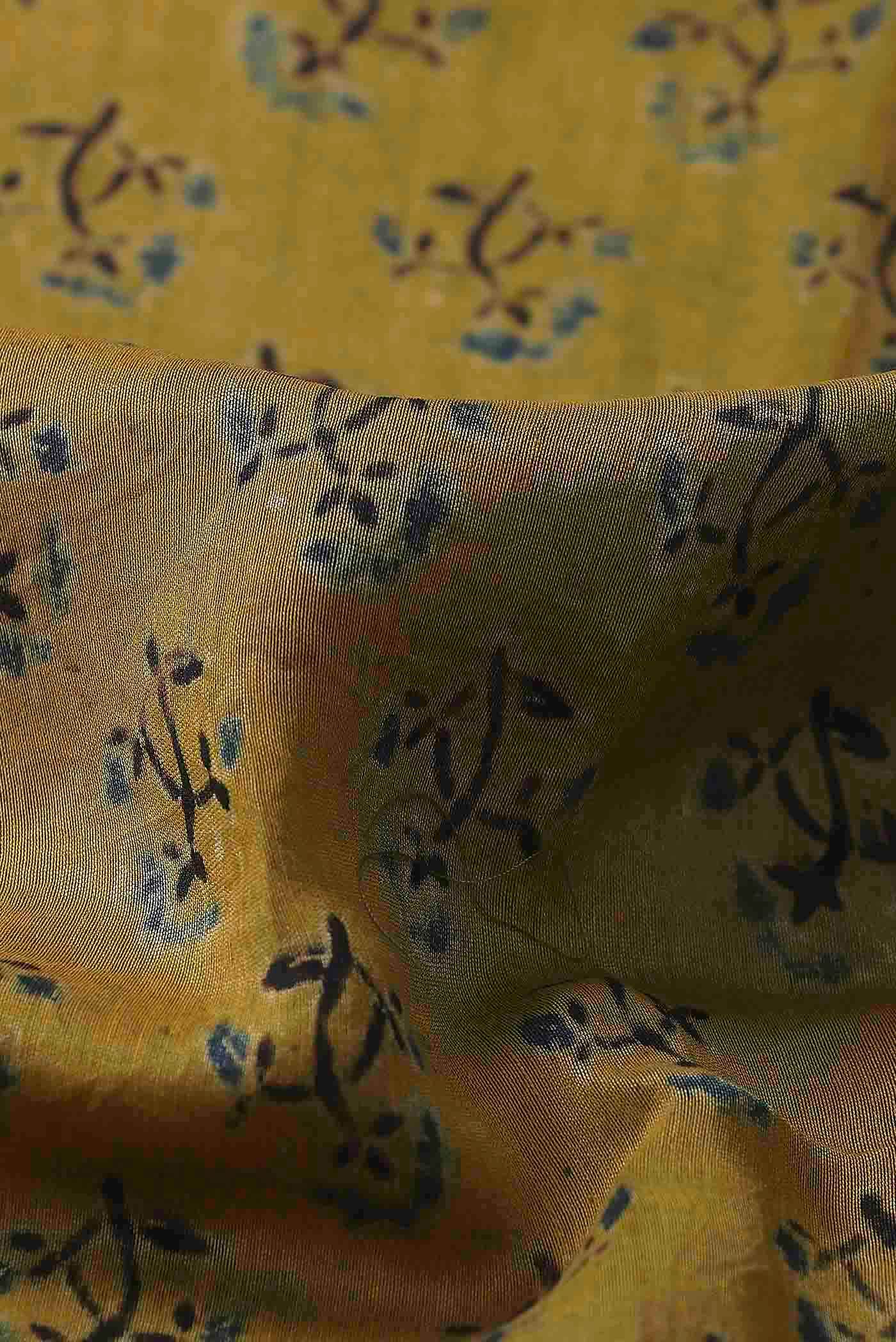 Yellow Maheshwari Silk Cotton Saree
