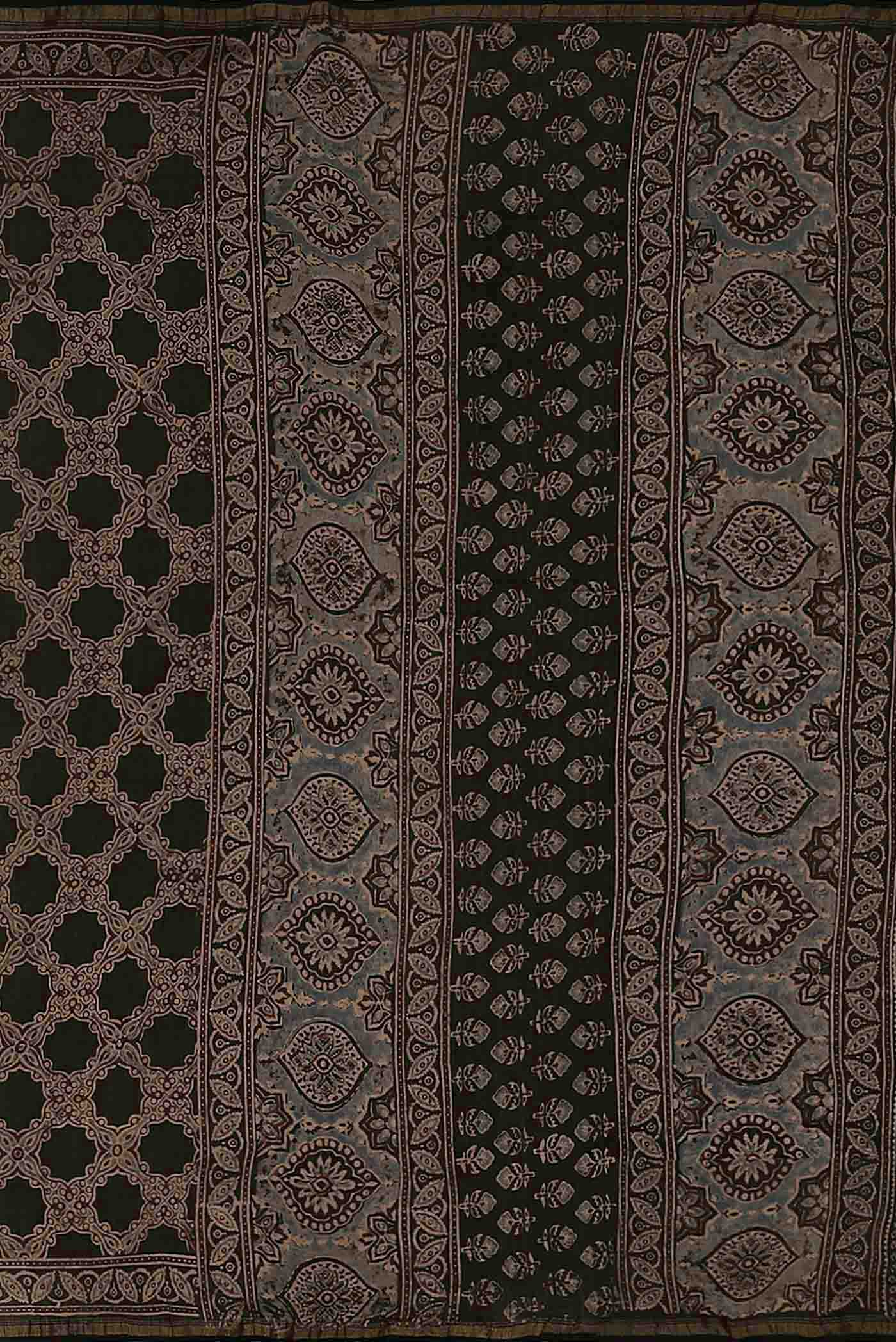 Black Chanderi Silk Cotton Saree