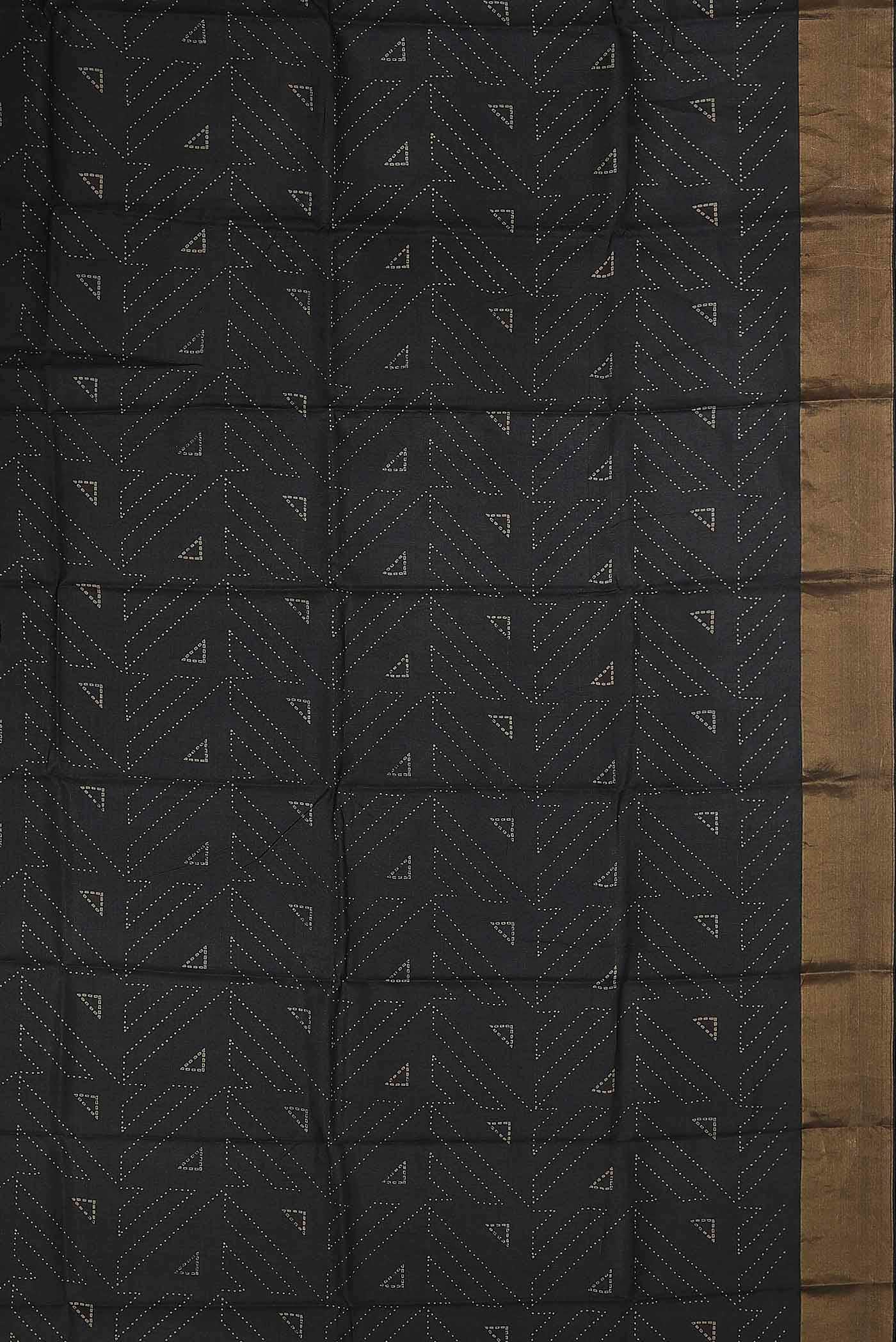 Black Bhagalpuri Tussar Silk Saree