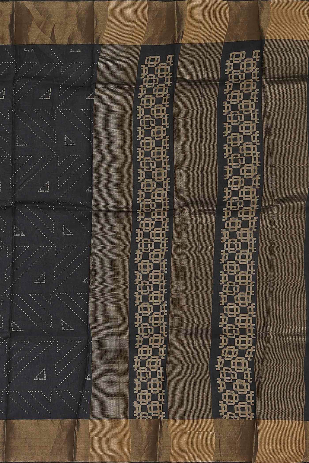 Black Bhagalpuri Tussar Silk Saree