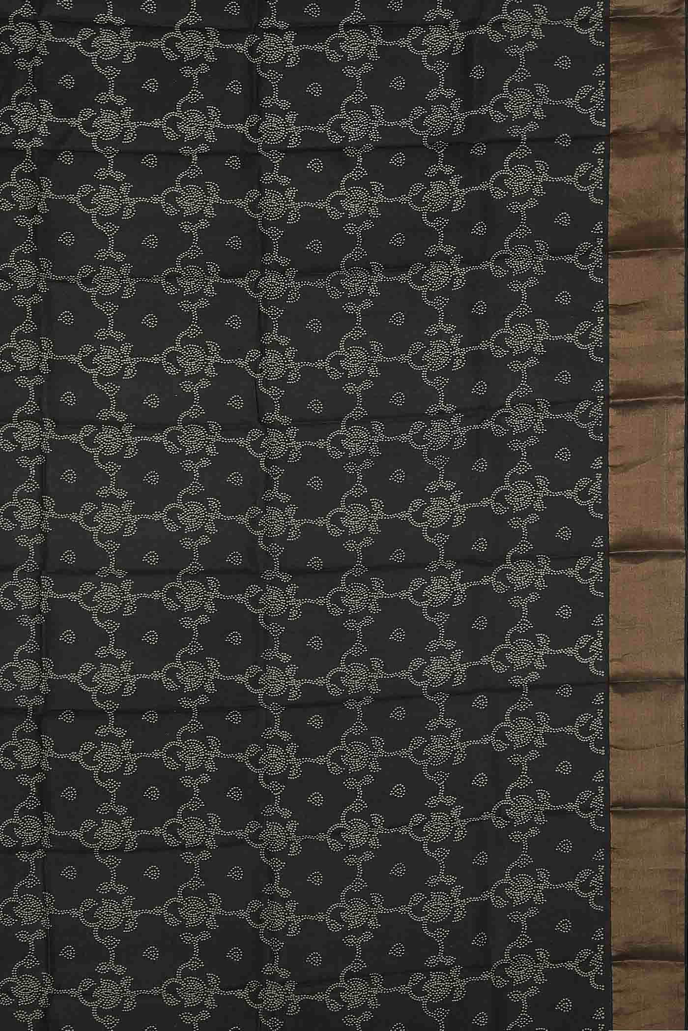Black Banarasi Tussar Silk Saree