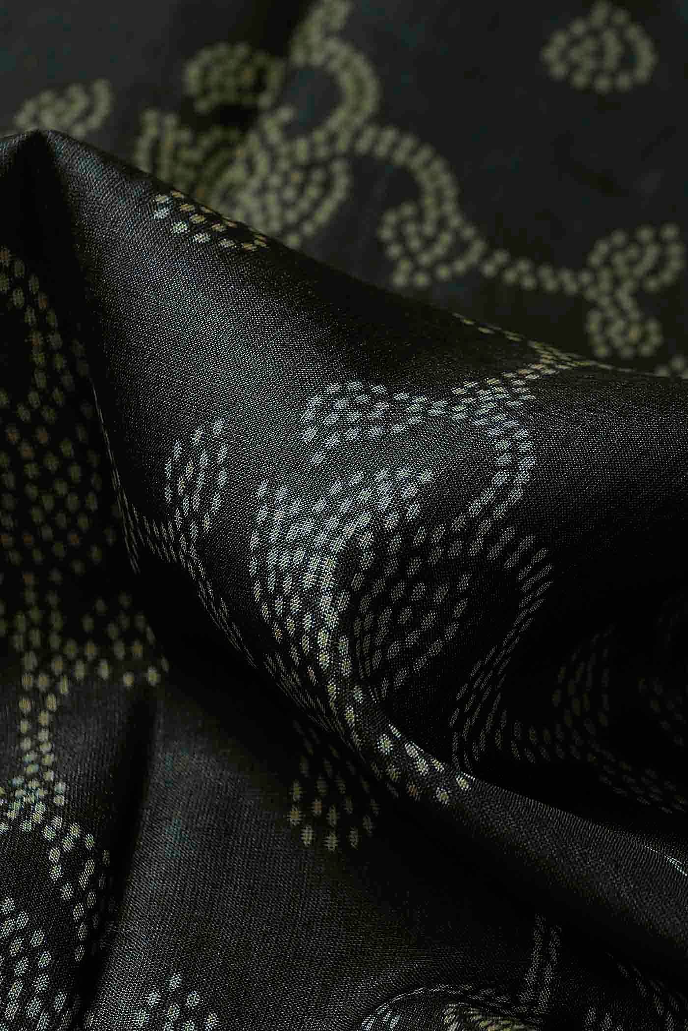 Black Banarasi Tussar Silk Saree