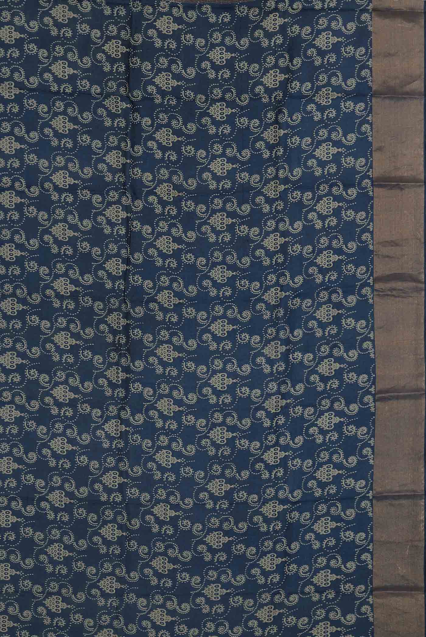 Blue Bhagalpuri Tussar Silk Saree