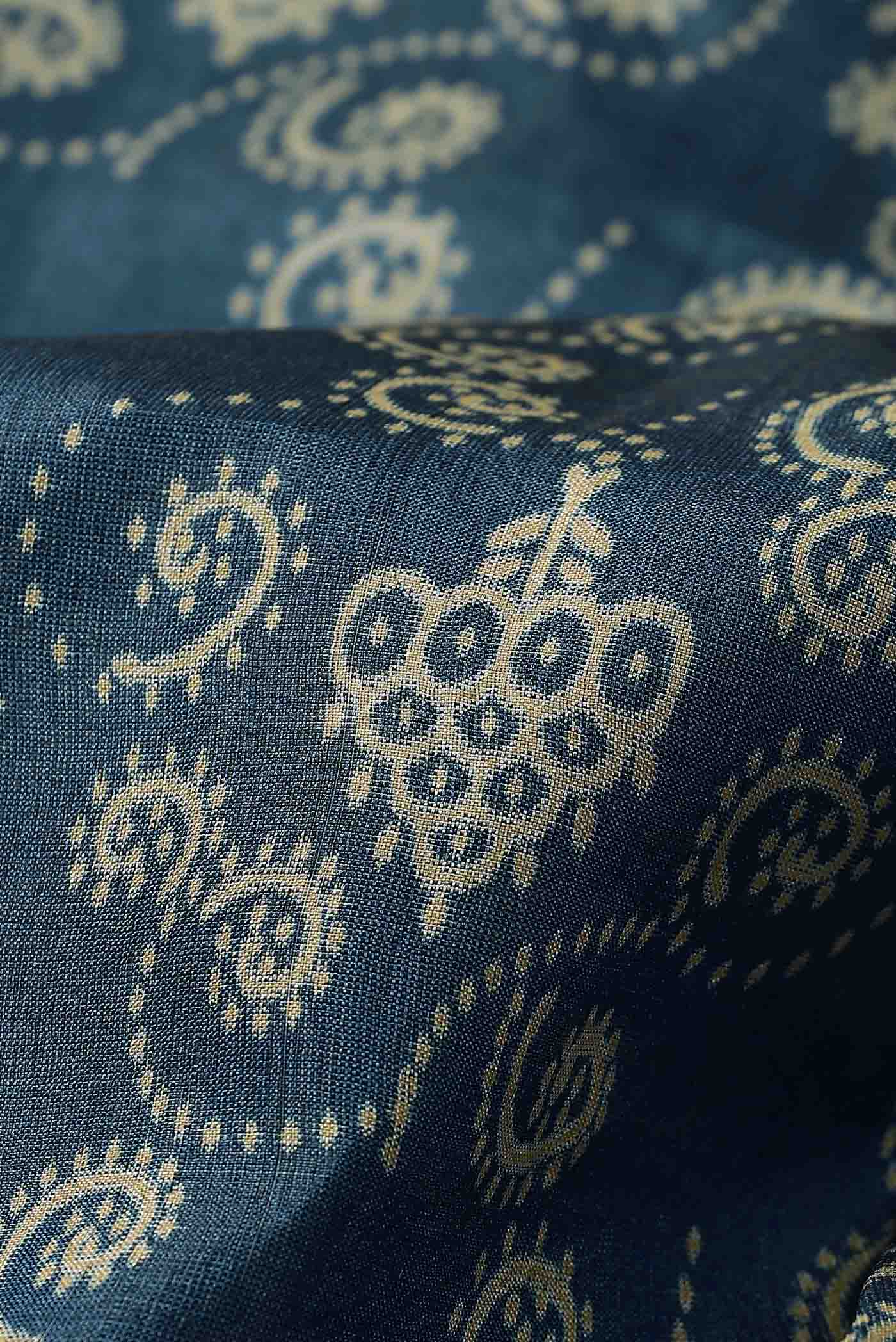 Blue Bhagalpuri Tussar Silk Saree