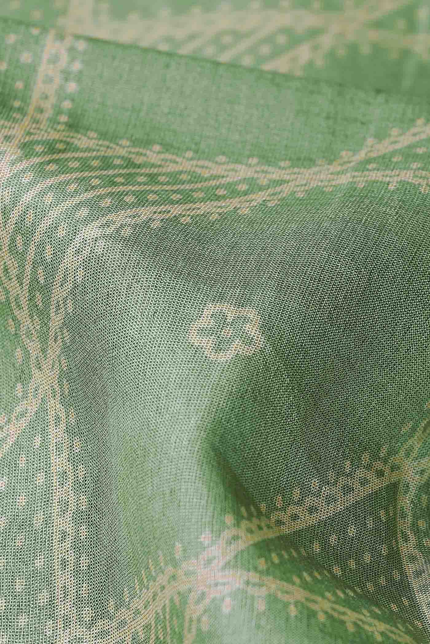 Green Bhagalpuri Tussar Silk Saree