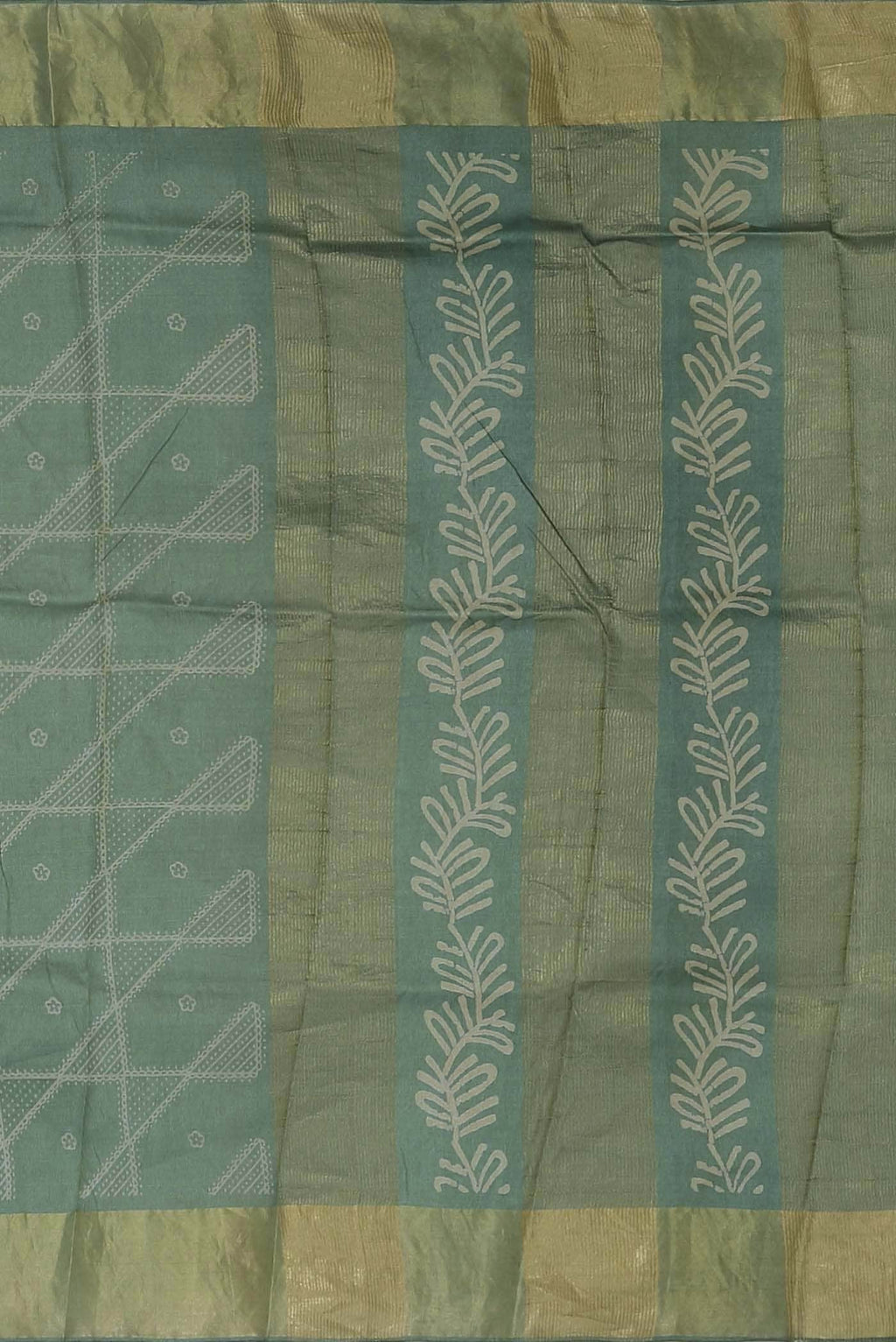 Green Bhagalpuri Tussar Silk Saree